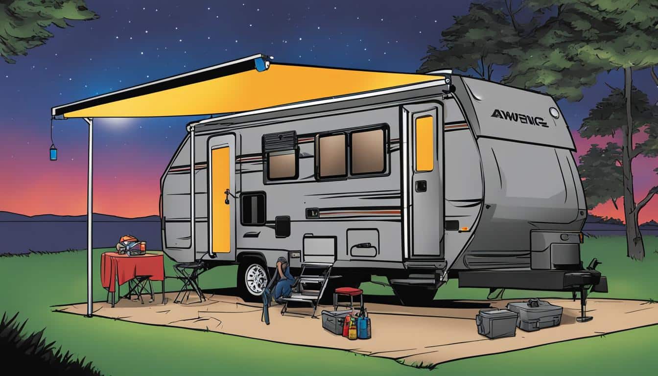 how to install led strip lights on rv awning roller