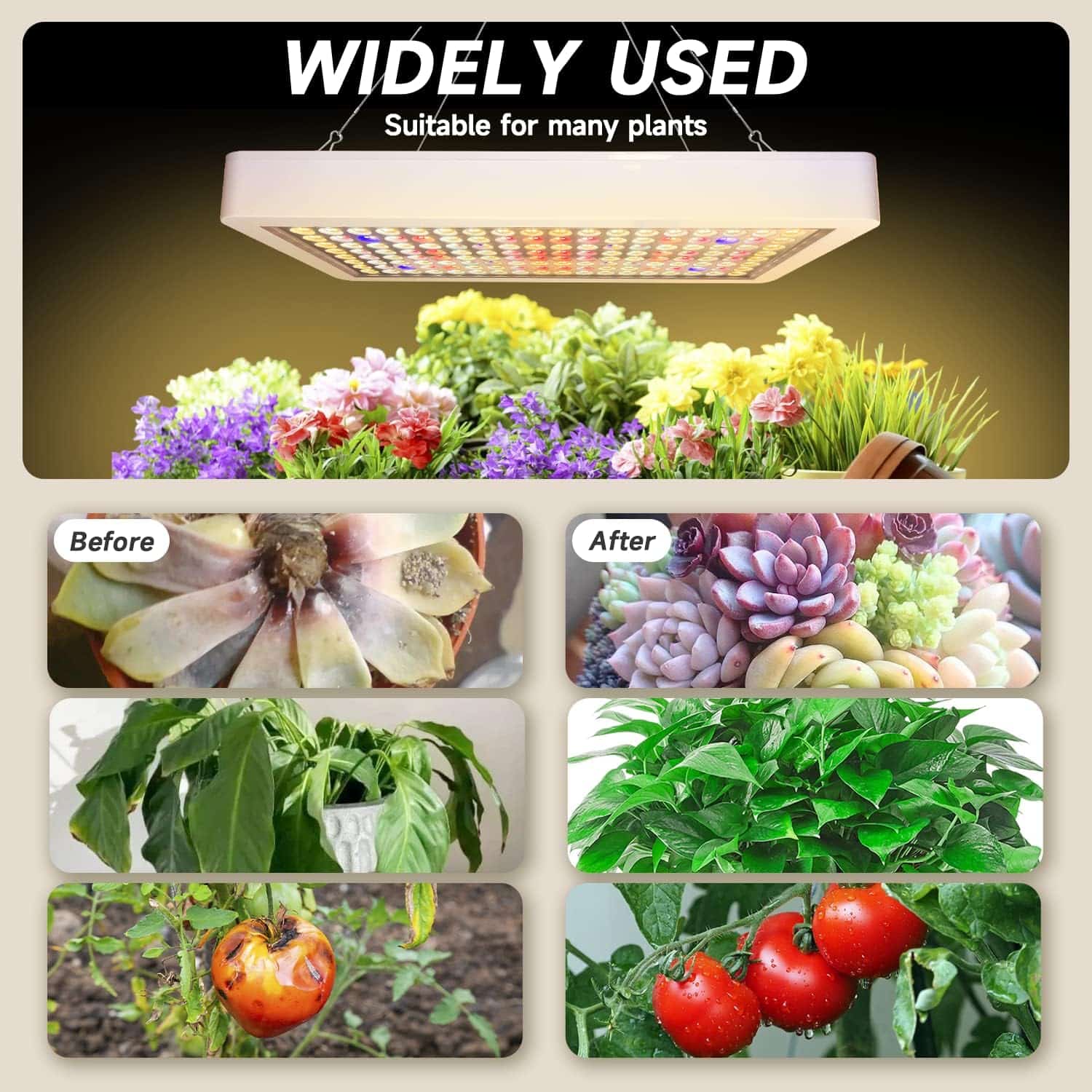 LED SERWING 1000W Grow Lights for Indoor Plants, Full Spectrum, for Seed Starting, Vegetable and Flower
