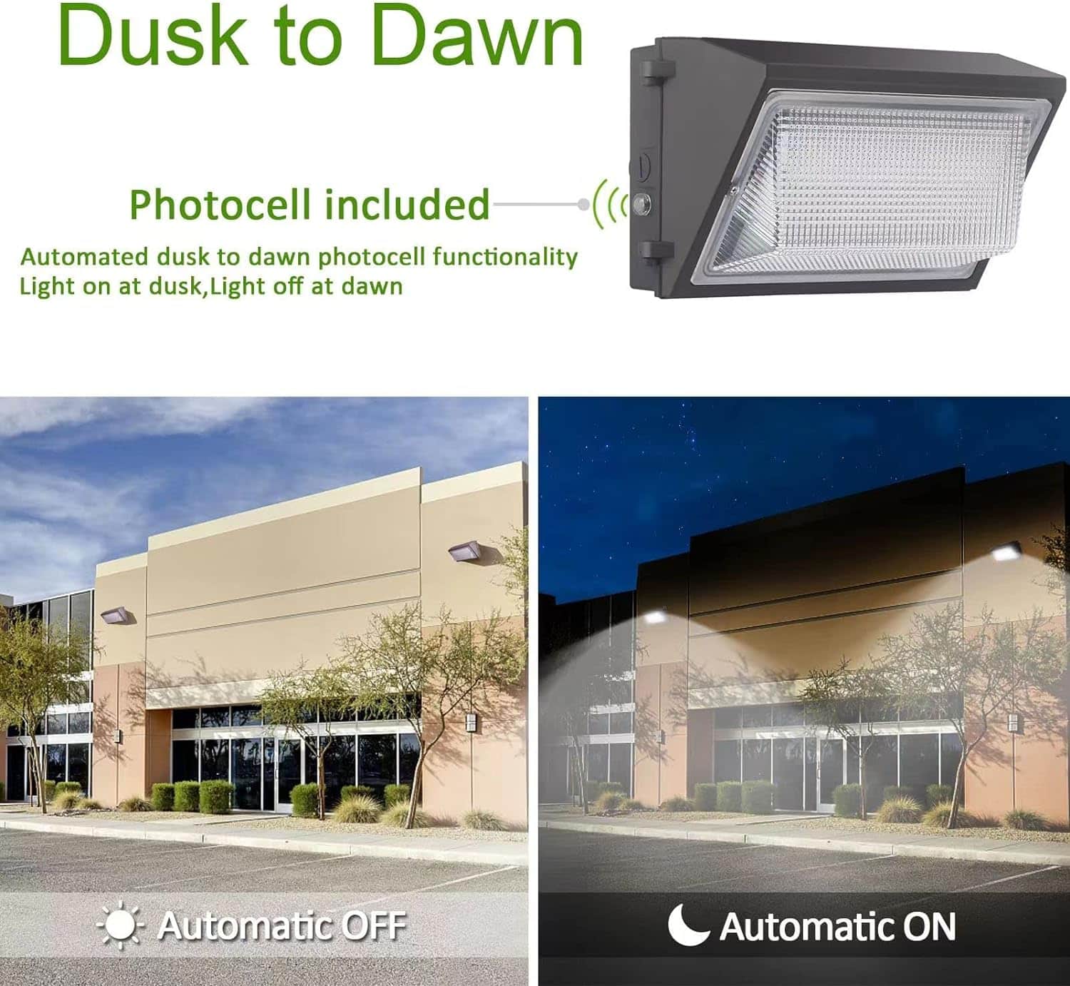 Paktonvo 100W LED Wall Pack Dusk to Dawn, 13000Lm 5000K Daylight Commercial Security Lighting,400-600W MH Equivalent, 100-277V,ETL Certified Outdoor LED Wall Pack Light for Parking Lot Doorway House