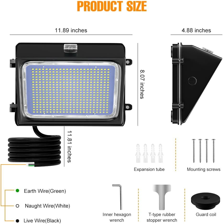 PBYBGB 2Pack 100W LED Wall Pack Light Outdoor,15120LM 5000K Daylight Wall Lamp,100-277V Photocell Sensor Security Floodlights Waterproof IP65,750W Equivalent Dusk to Dawn Area Lighting for Garage Yard