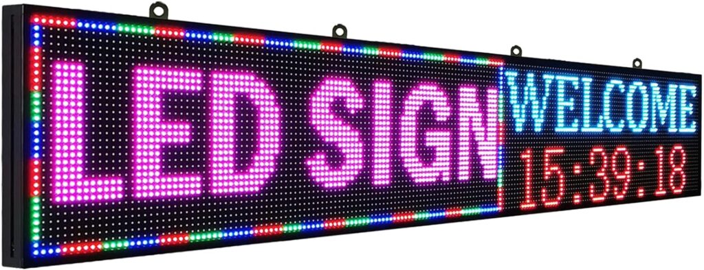 PH10 mm 77x14 LED Sign Programmable LED Signs Full Color Scrolling Led Display High Brightness indoor LED Advertising Display Board
