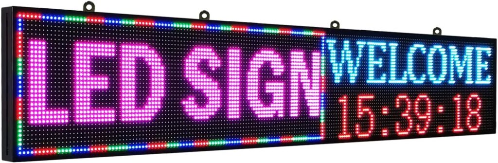 PH10 mm 77x14 LED Sign Programmable LED Signs Full Color Scrolling Led Display High Brightness indoor LED Advertising Display Board