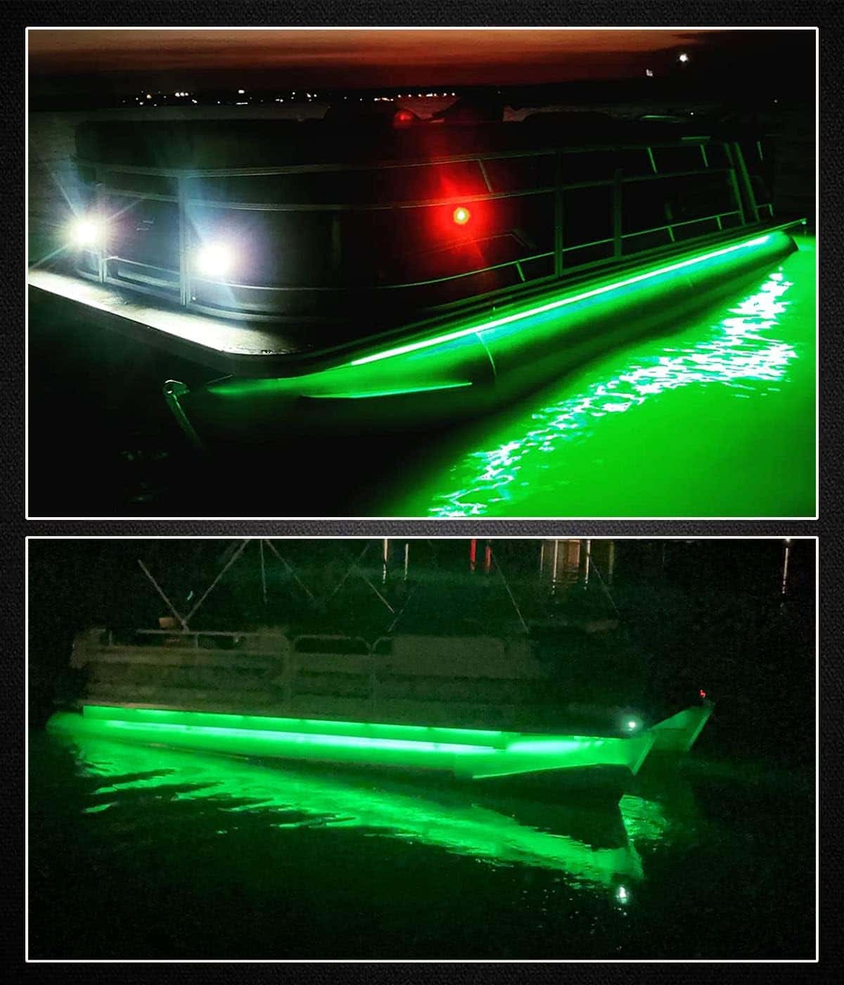 Seaponer Marine Led Strip Lights, Pontoon Light Strip for Jon Bass Boat Sailboat Kayak, Marine Led Lights for Boats Deck Light Light Courtesy Interior Lights Fishing Night, 12v, 10m(32.8ft), Green
