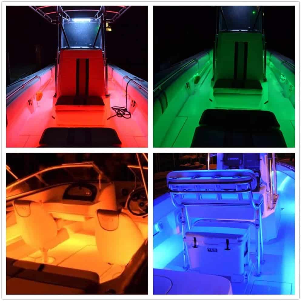 Vbakor Led Strip Lights Boat Lights, 16.4FT Marine Pontoon Boat Lights, Waterproof Boat Deck Lights, Multi-Color Boat Interior Lights for Pontoon Jon Bass Boat, Night Fishing Boat Lights
