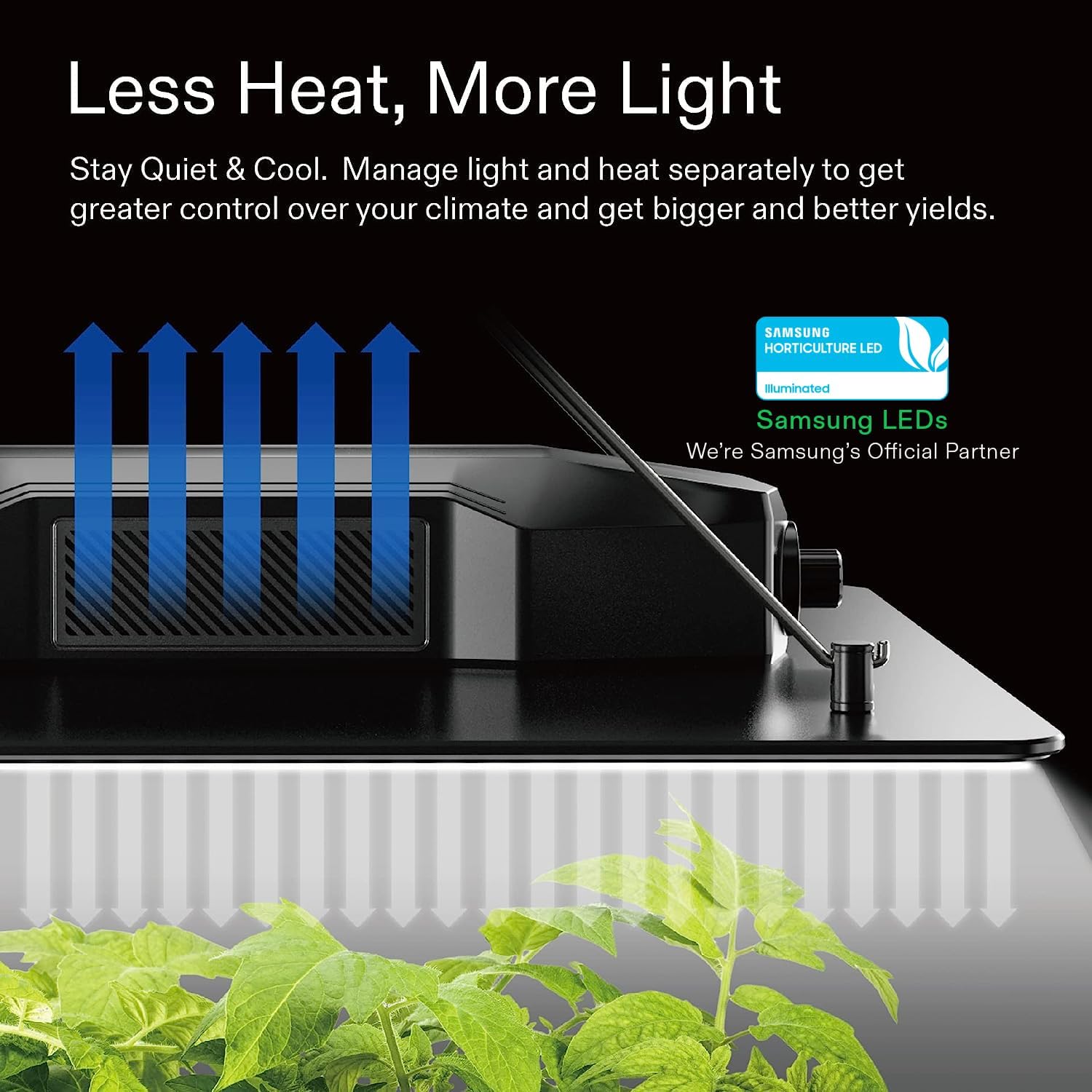 VIVOSUN VS1000 LED Grow Light with Samsung LM301 Diodes  Sosen Driver Dimmable Lights Sunlike Full Spectrum for Indoor Plants Seedling Veg and Bloom Lamps for 2x2/3x3 Tent