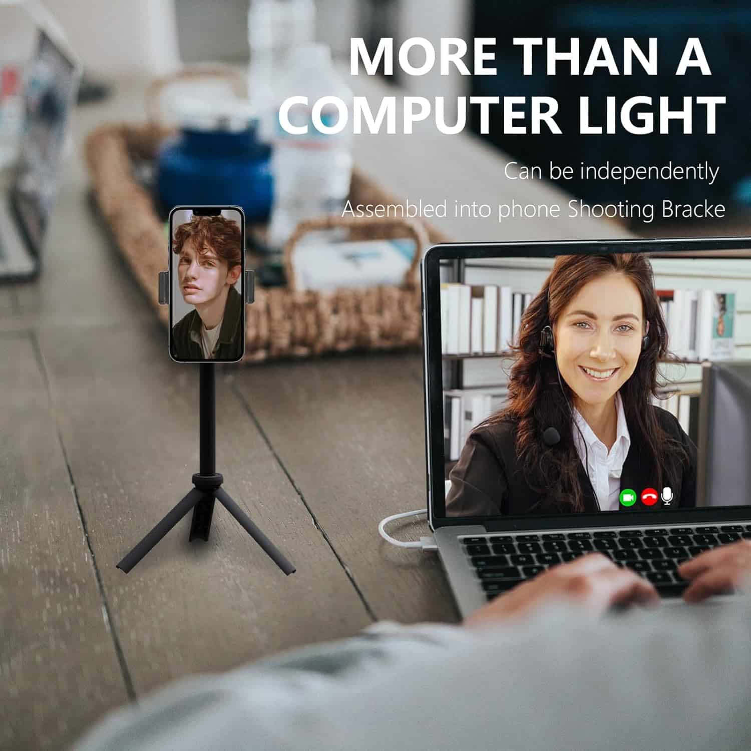 Whellen Selfie Ring Light for Zoom Meeting, Dimmable Computer Light with Tripod Stand, Clip On Laptop 6.3 LED Video Light for Distance Learning,Video Conferencing/Video Recording/Makeup