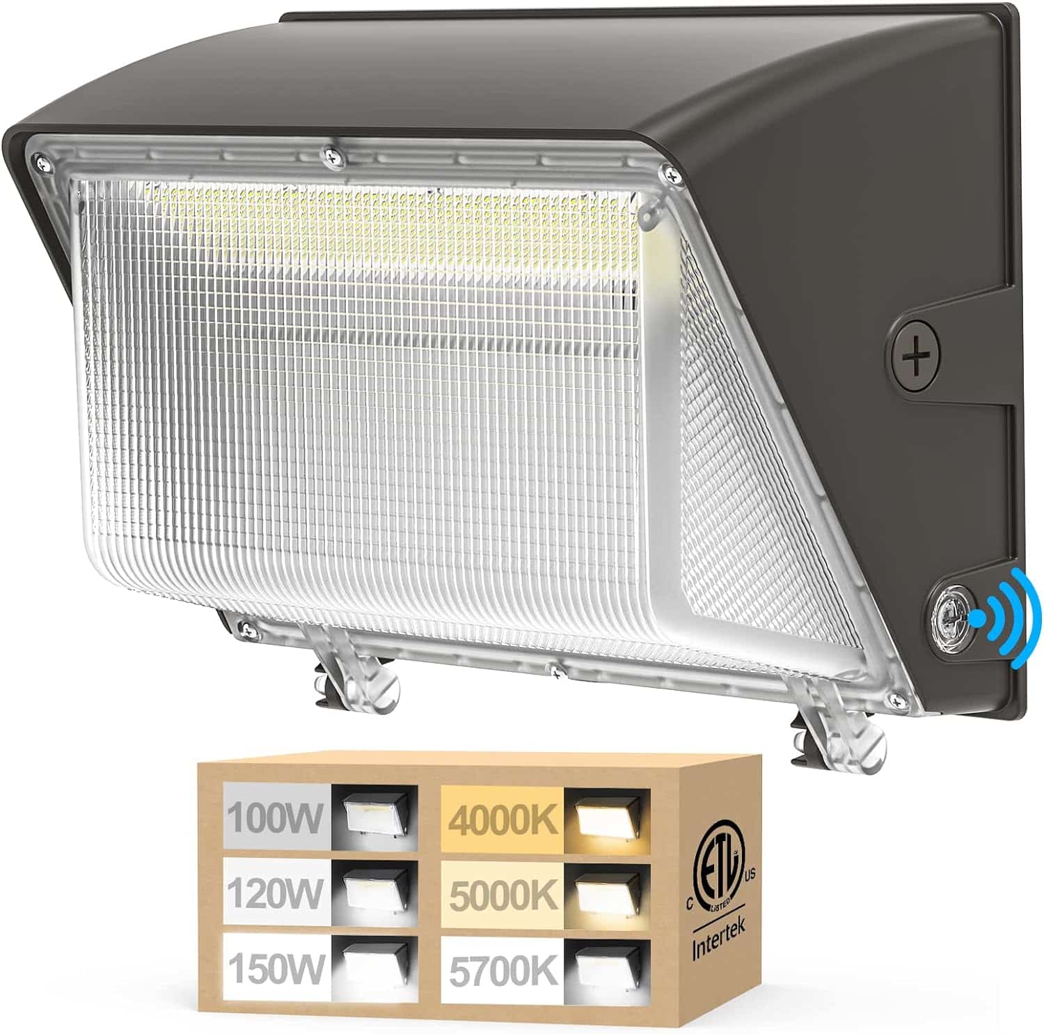 YARBO 9-in-1 150W LED Wall Pack Light 120W 100W Switchable, 3 Color Selectable LED Wall Pack with Photocell, 22500LM [Eqv. 1000W MH], Waterproof Wall Pack Lights Outdoor LED for Warehouse, ETL Listed
