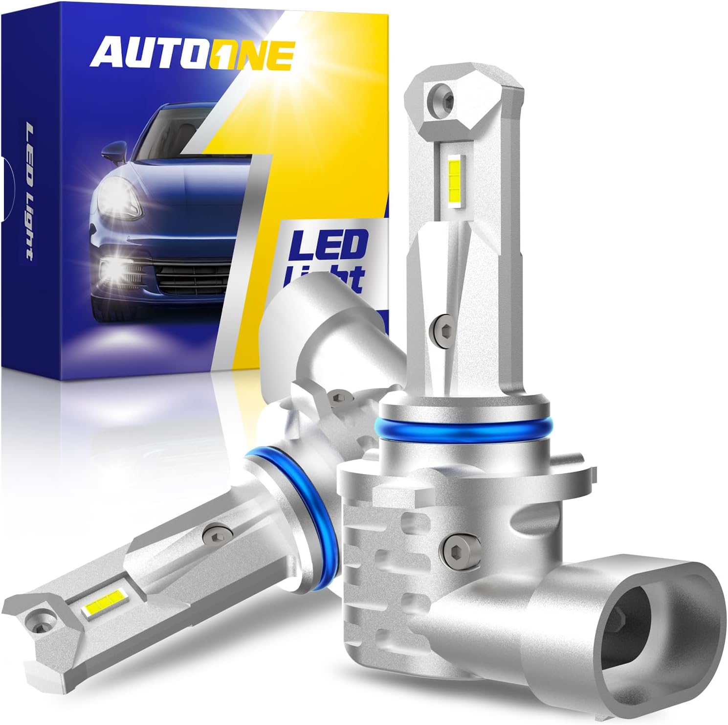 AUTOONE 9006 LED Headlight Bulbs - HB4 Low Beam Headlamp Conversion - Fog Light  DRL Compatible - 6000K White, Plug-and-Play, Pack of 2