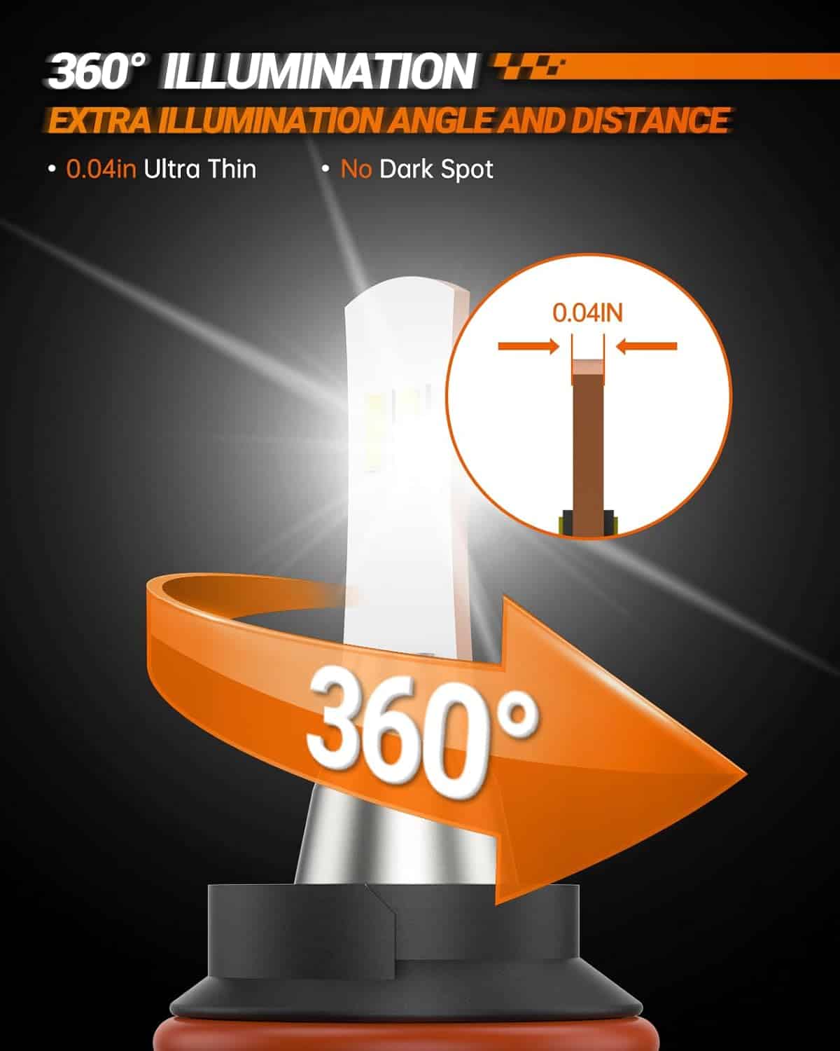 L2 9005/HB3 LED Bulbs, 24000LM 800% Brightness LED Light Bulbs for High Beam, 6000K White 9005 LED Light IP68 with Cooling Fan, Plug-N-Play, Pack of 2