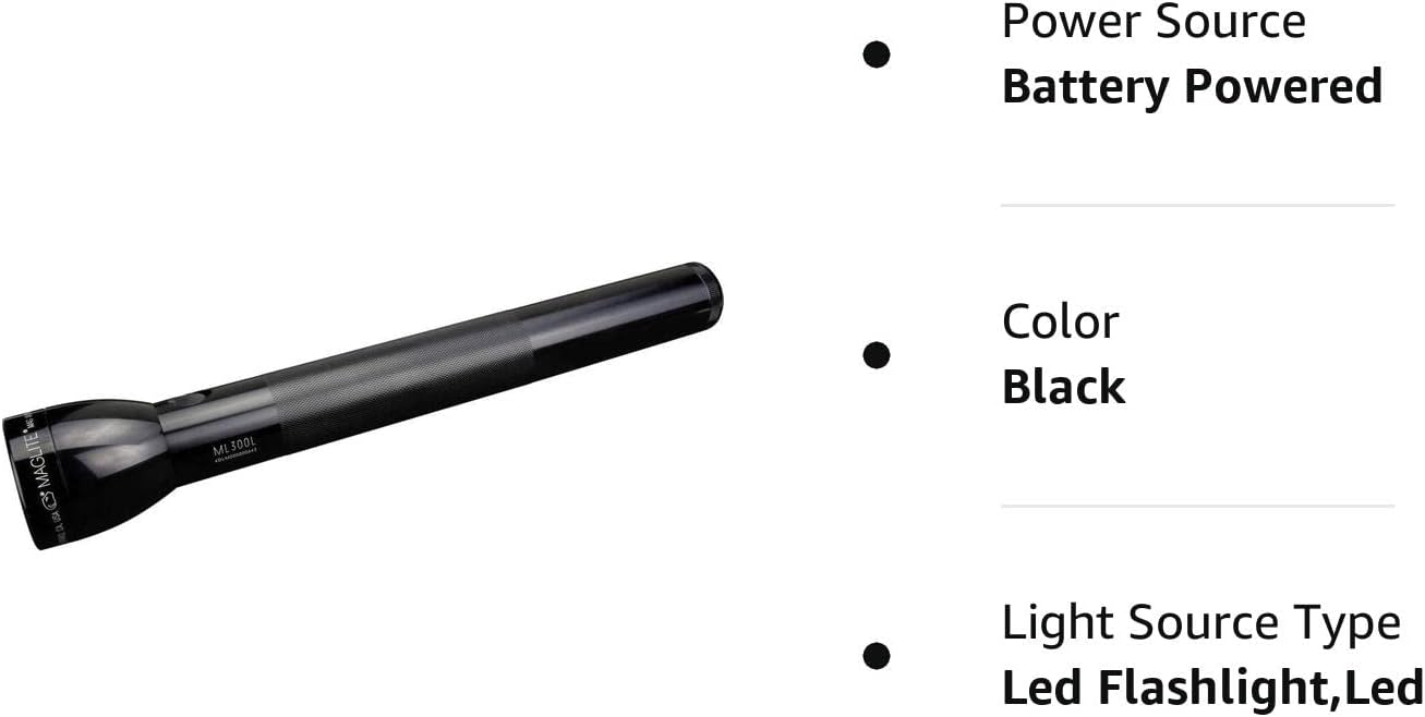 MagLite ML300L 4D LED Long-Running Flashlight - Up to 18 Days of Light!