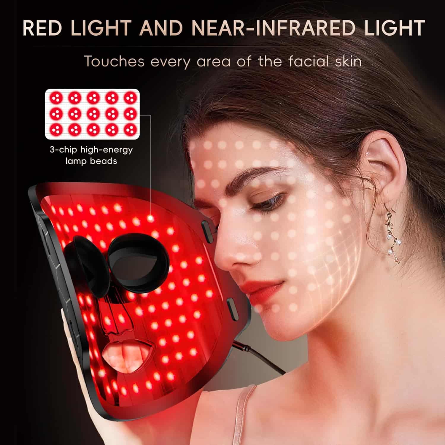 MDHAND Red Light Therapy For Face, 7 Colors Led Face Mask Light Therapy, Red Light Therapy Mask For Face, LED Mask Therapy Facial Skincare at Home and Travel
