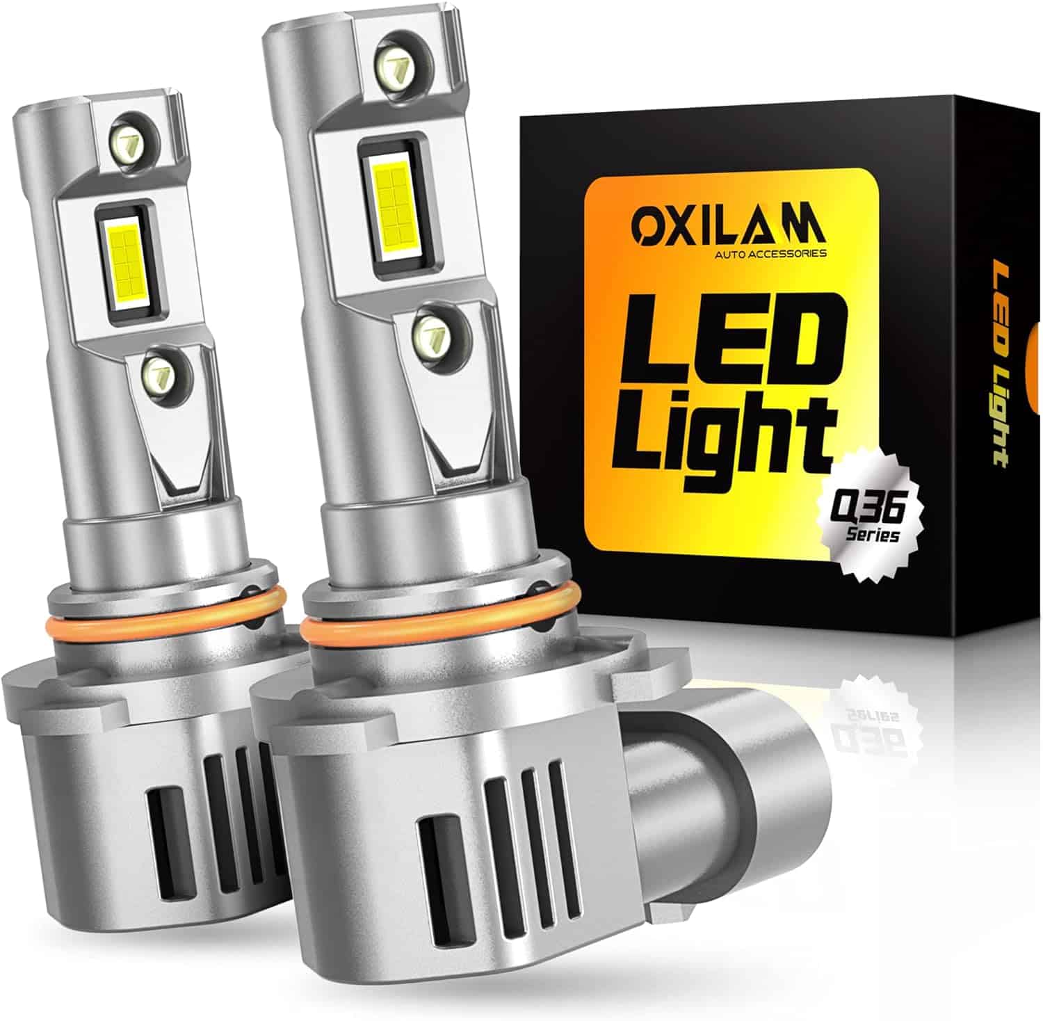 OXILAM Newest 9005 LED Bulbs 20000LM 600% Brighter 9005 Bulb 1:1 Size 6500K White, HB3 LED Light Bulb Wireless Plug and Play for Halogen Replacement, Canbus Ready, 2 Pack