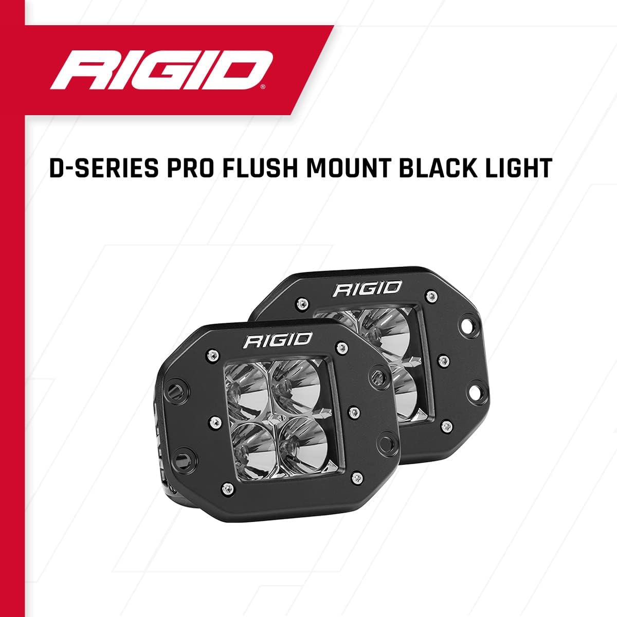 Rigid Industries - D-Series PRO Flood Flush Mount LED Lights, Set of 2 (212113)