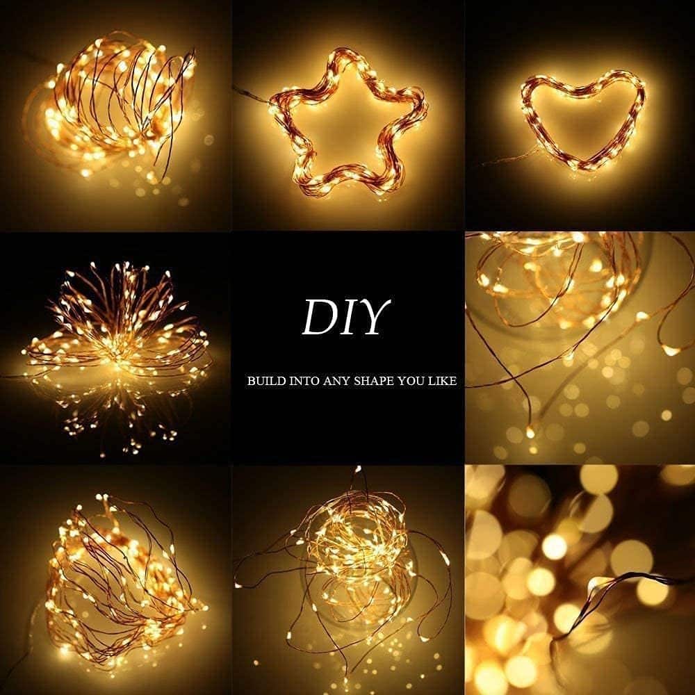Sanniu Led String Lights, Mini Battery Powered Copper Wire Starry Fairy Lights, Battery Operated Lights for Bedroom, Christmas, Parties, Wedding, Centerpiece, Decoration (5m/16ft Warm White),1 Pack