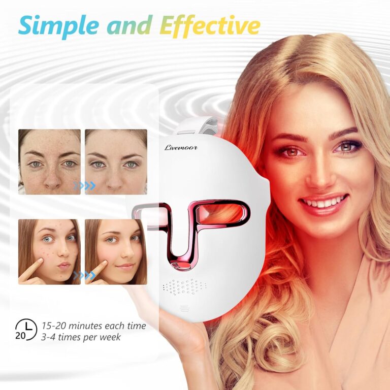 SDKWDH Led Face Mask Light Therapy At Home, Red Light Therapy Mask for Face, 7 Colors LED Face Mask Light Therapy Review