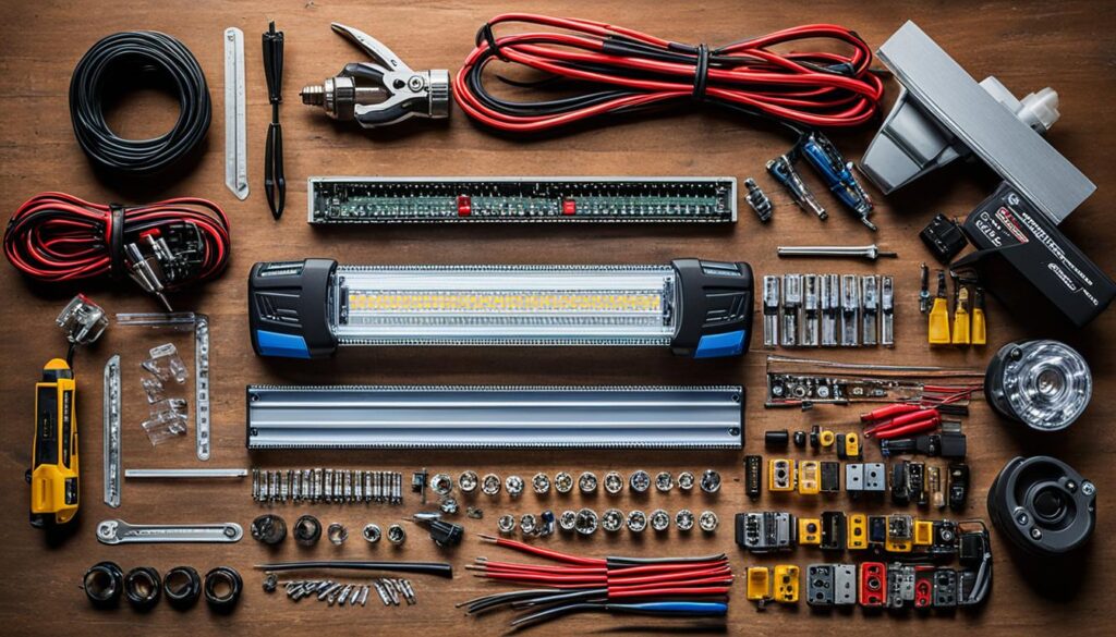 tools and components for LED pod headlight installation