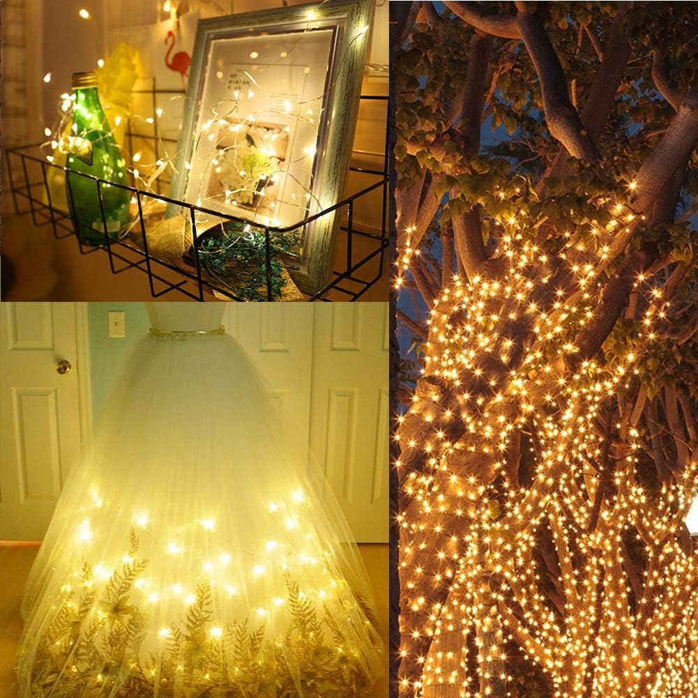 Twinkle Star USB Fairy String Lights, 33Ft 100 LED Waterproof 16 Colors Changing Sliver Wire Lights with 4 Lighting Modes Remote Control for Craft Bedroom Ceiling Christmas Decoration, Multicolor