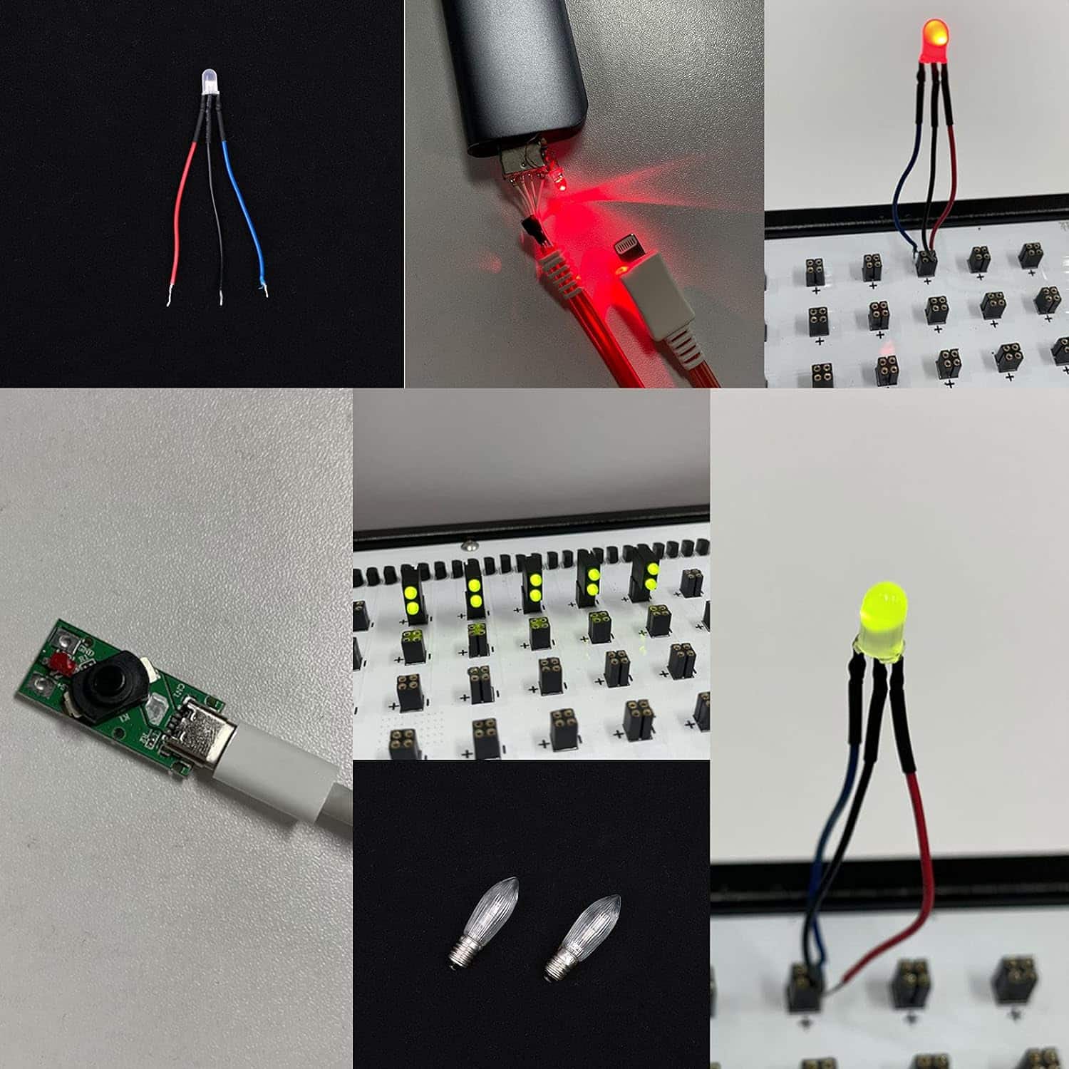 100 Pcs 3mm LED Light Emitting Diodes Bulb LED Lamp- Clear and Transparent DC 2V 20mA DIY Science Project Electronics Components Lighting Kit (5*Color*20pcs)