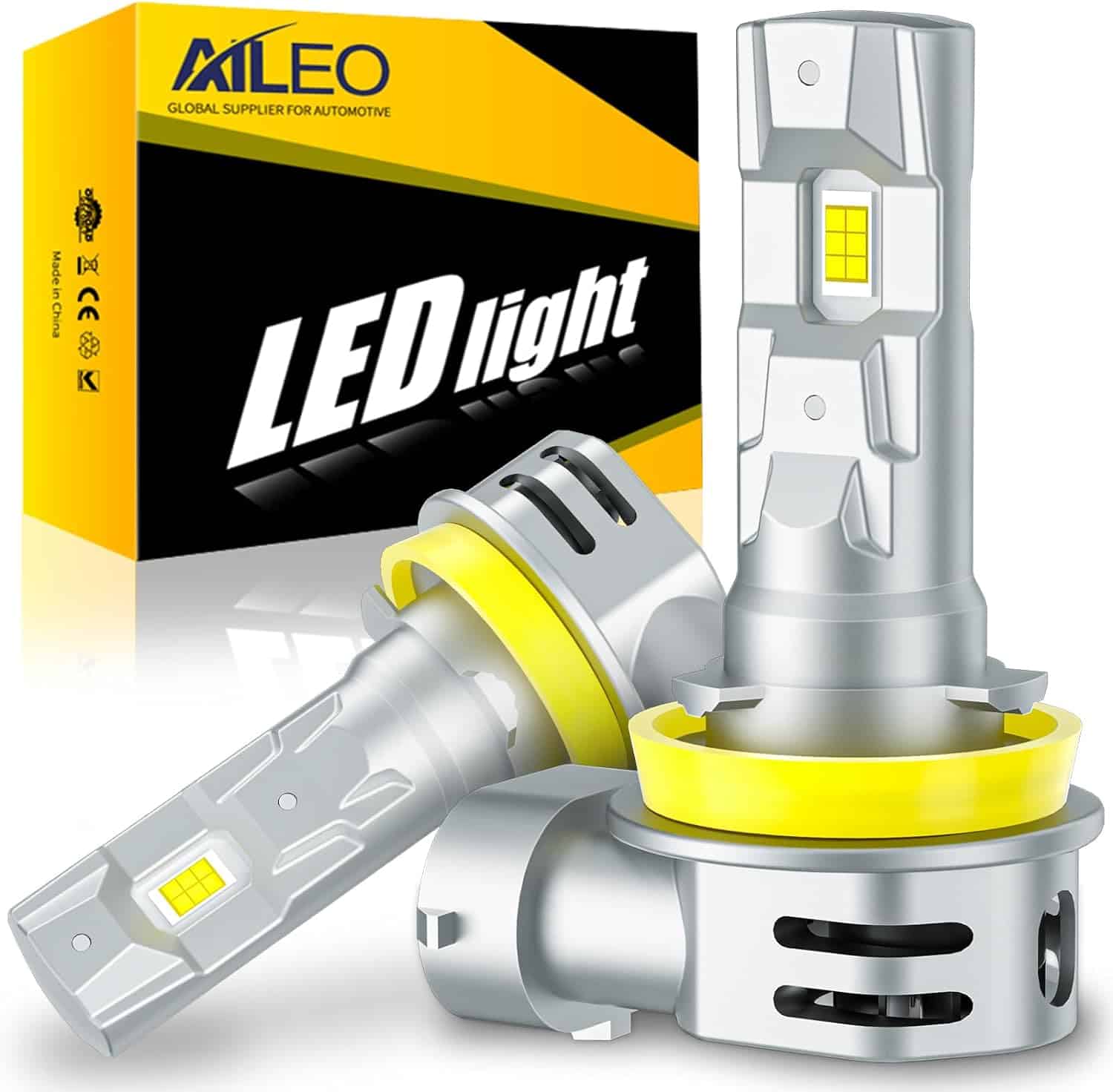 AILEO 2024 Upgraded H11 LED Bulbs,18000LM 60W 500% Ultra Brightness 6500K Cool White H8 H9 H11 LED Fog Light Bulb,Canbus Plug and Play for High Beam or Low Beam,2Pcs