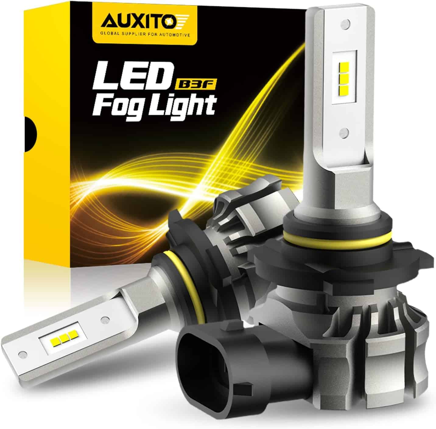 AUXITO H11/H8/H16 LED Fog Light Bulbs or DRL, 6000 Lumens 6500K Cool White Light, 300% Brightness, CSP LED Chips Fog Lamps Replacement for Cars, Play and Plug (Pack of 2)