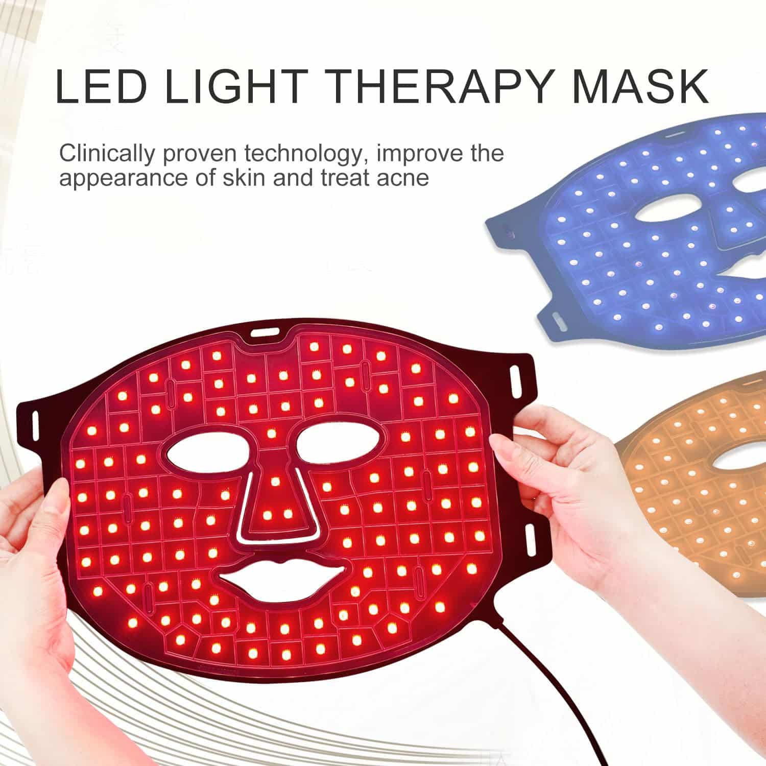 Avorla Beauty LED mask - Infrared light therapy led facial light Photons Facial Skin Care Wrinkle reduce anti-acne facial light