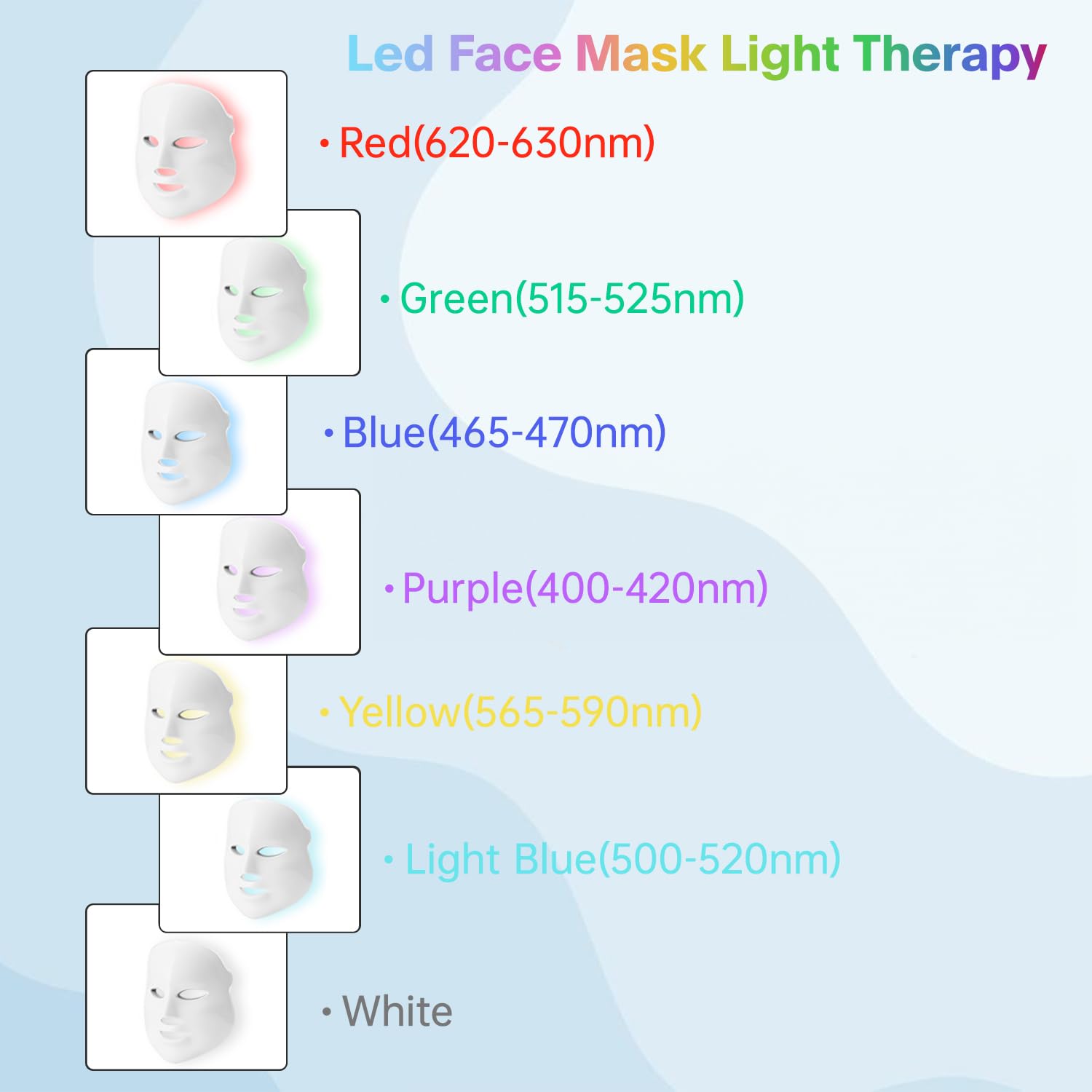 Fxtiaa Red Light Therapy for Face, Led Face Mask Light Therapy, 7-1 Colors LED Facial Skin Care Mask