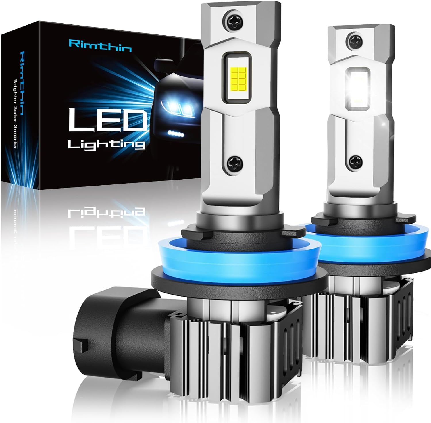 H11 LED Bulbs, H8 H9 H16 Fog Lights 60W 16000 LM Super Bright Cool White Light Bulbs, Plug  Play, Pack of 2