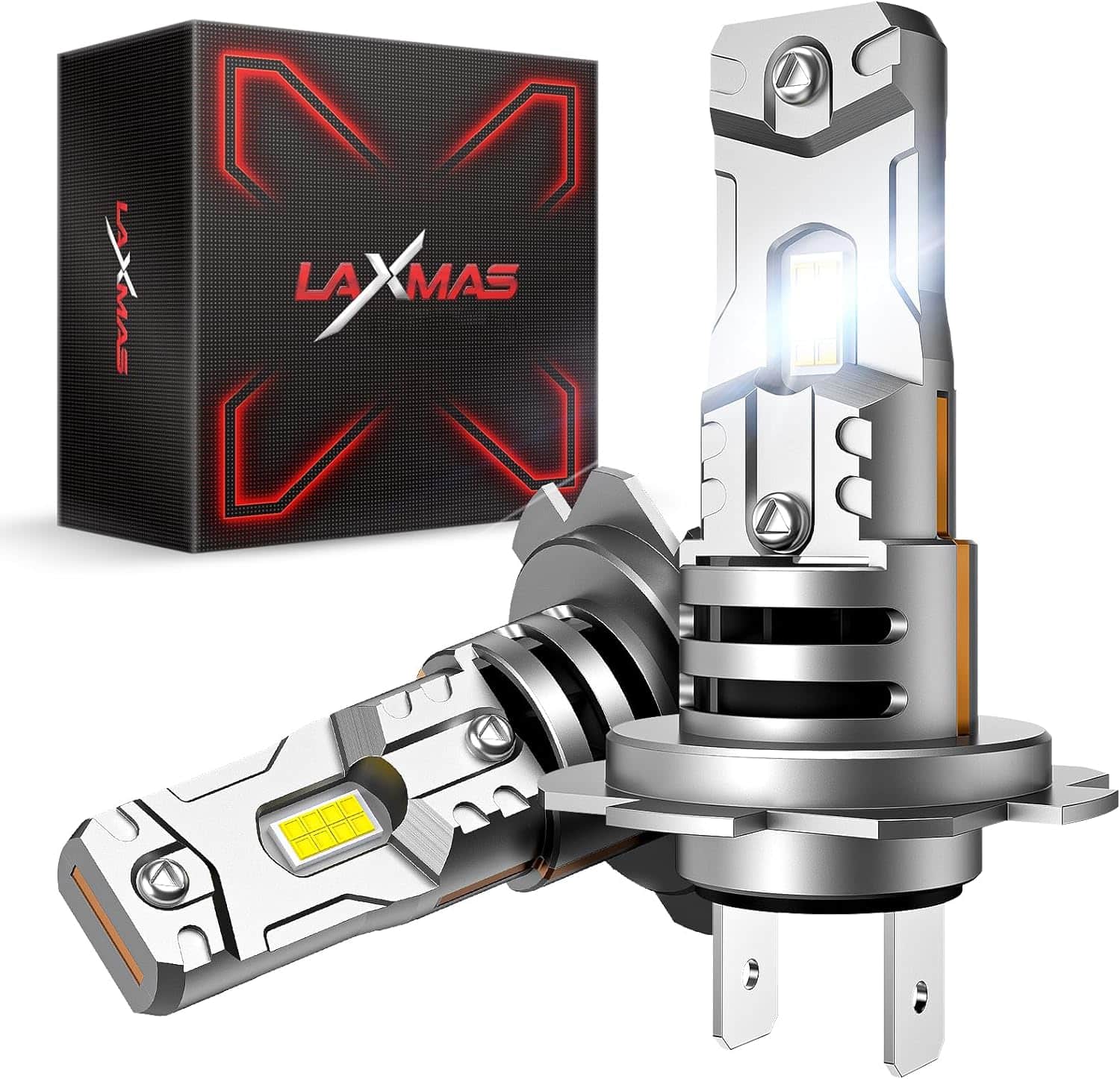 Laxmas Upgraded H7 Bulbs, Super Bright, Long Lifespan H7 Lights, Plug and Play - Pack of 2