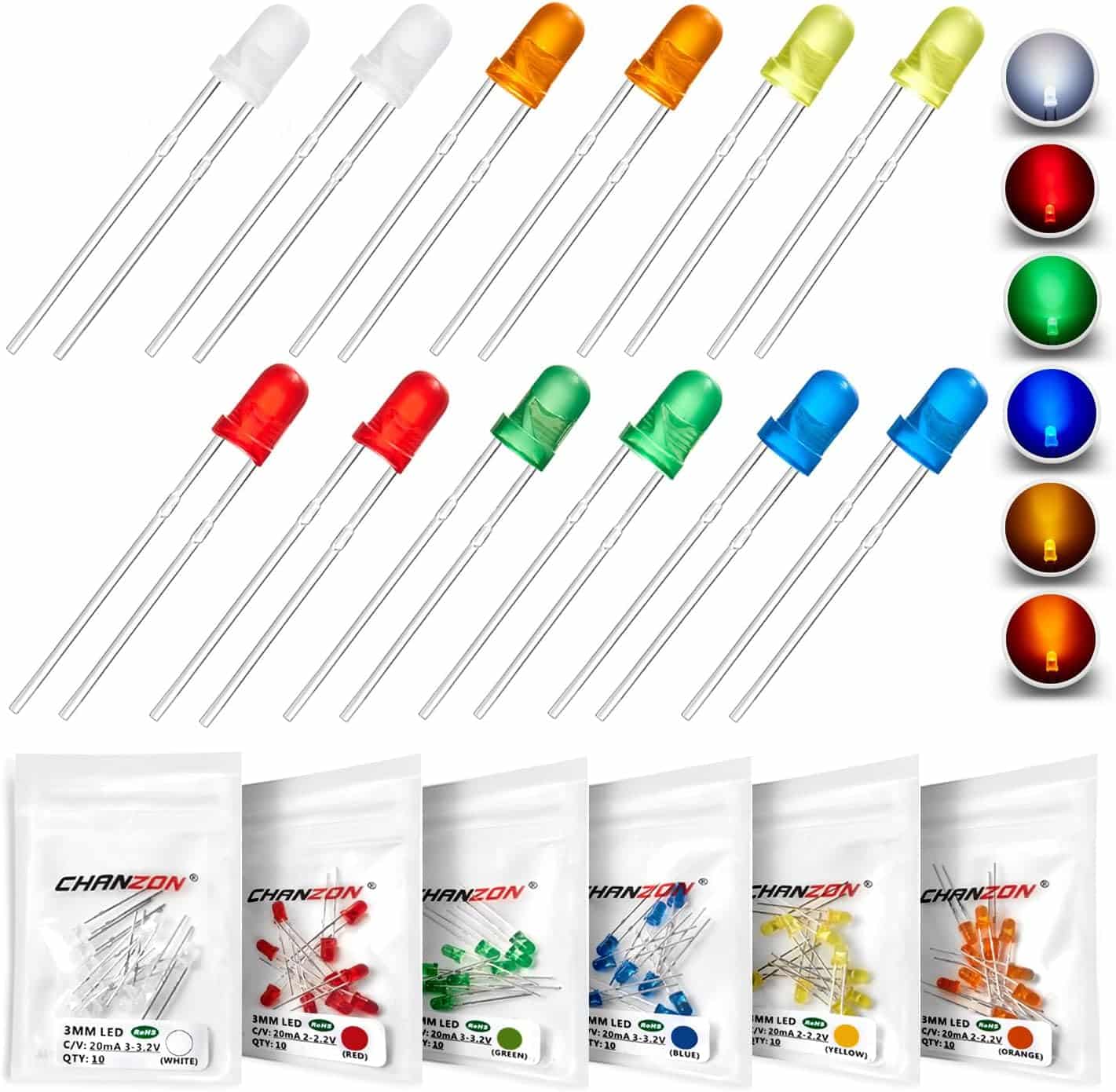 Chanzon 3mm LED Diode Lights Assortment Kit Review