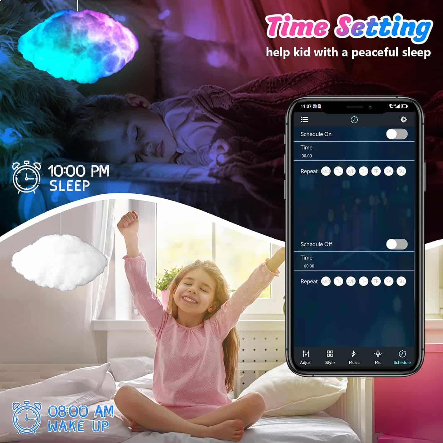 3D Cloud Light New Version, Washable Cloud Lamp Thunderstorm for Bedroom, Music Sync Multi-Color Lightning Changing Led Cloud, Remote App Fluffy Lights Decorations for Ceiling