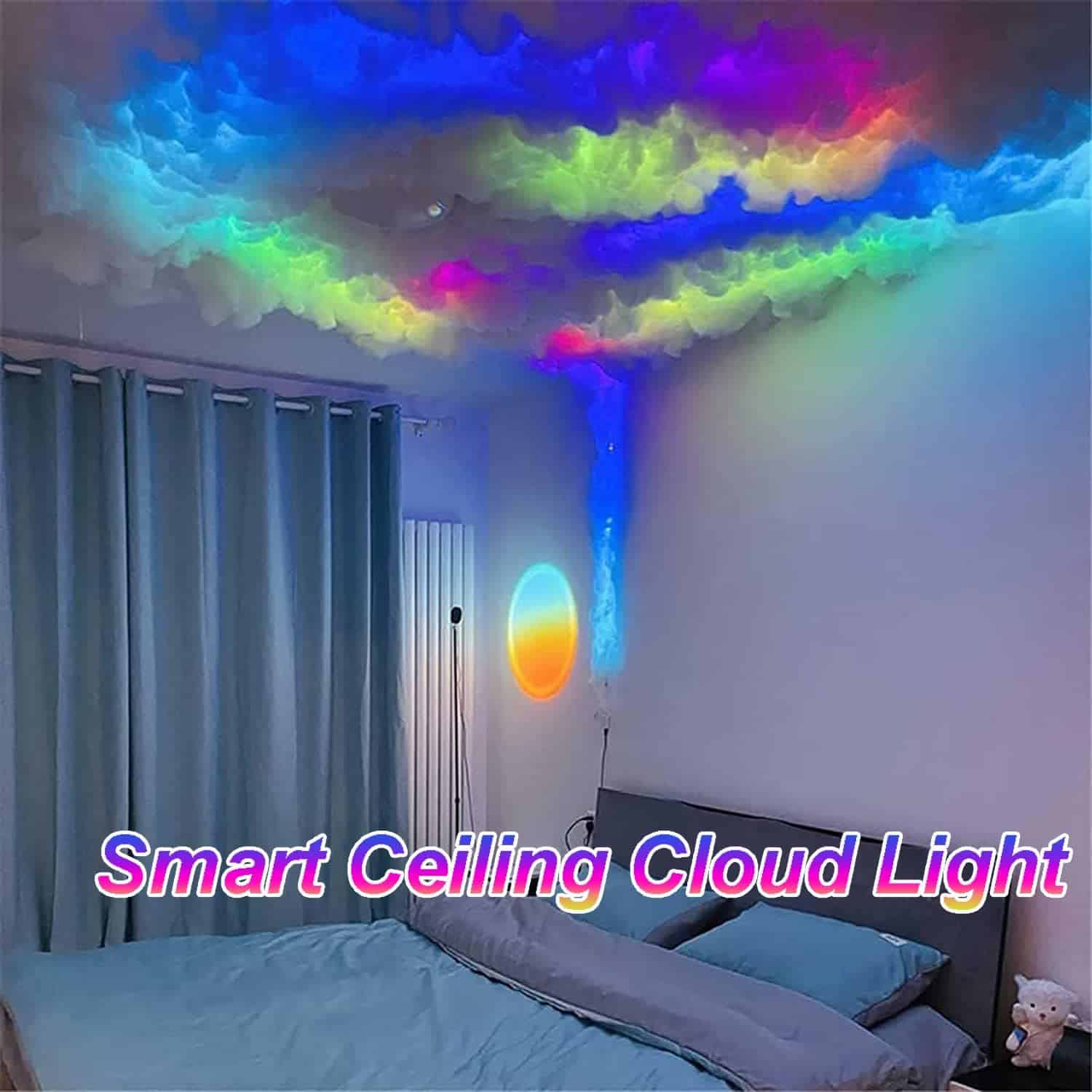 Cloud Lights for Ceiling, Cloud Led Lights, 3D Cotton Cloud Lights, Fluffy Ceiling Cloud Night Lamp, Led Clouds Christmas Halloween Decoration, for Gaming Room, Bar, Party, Bedroom (10M)