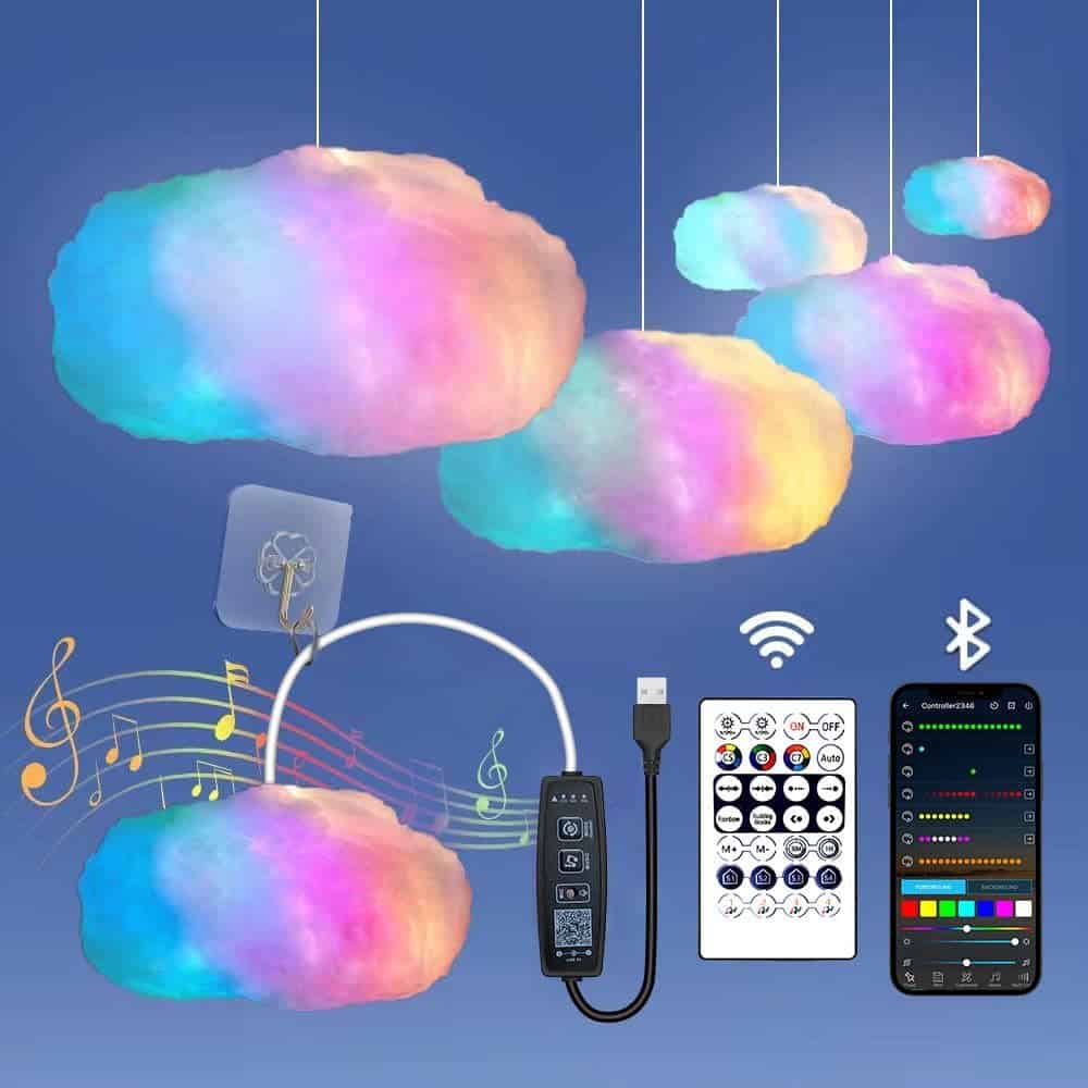 LED Cloud Light for Bedroom, Floating Cloud Light for Room with Remote and App Control, RGB Cool Cloud Lamp for Kids Room Décor, Ceiling, Class Room