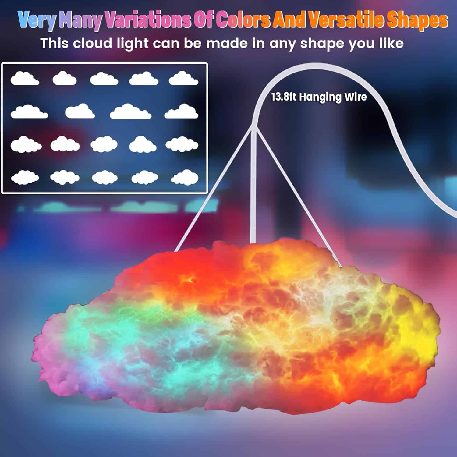 TOHUNZO Cloud Led Lights for Bedroom, Multicolor Creative Night Lighting Kit Music Sync with APP, Coolest Ceiling Decoration for Bedroom Ceiling Adults and Kids Modern Home Decorations