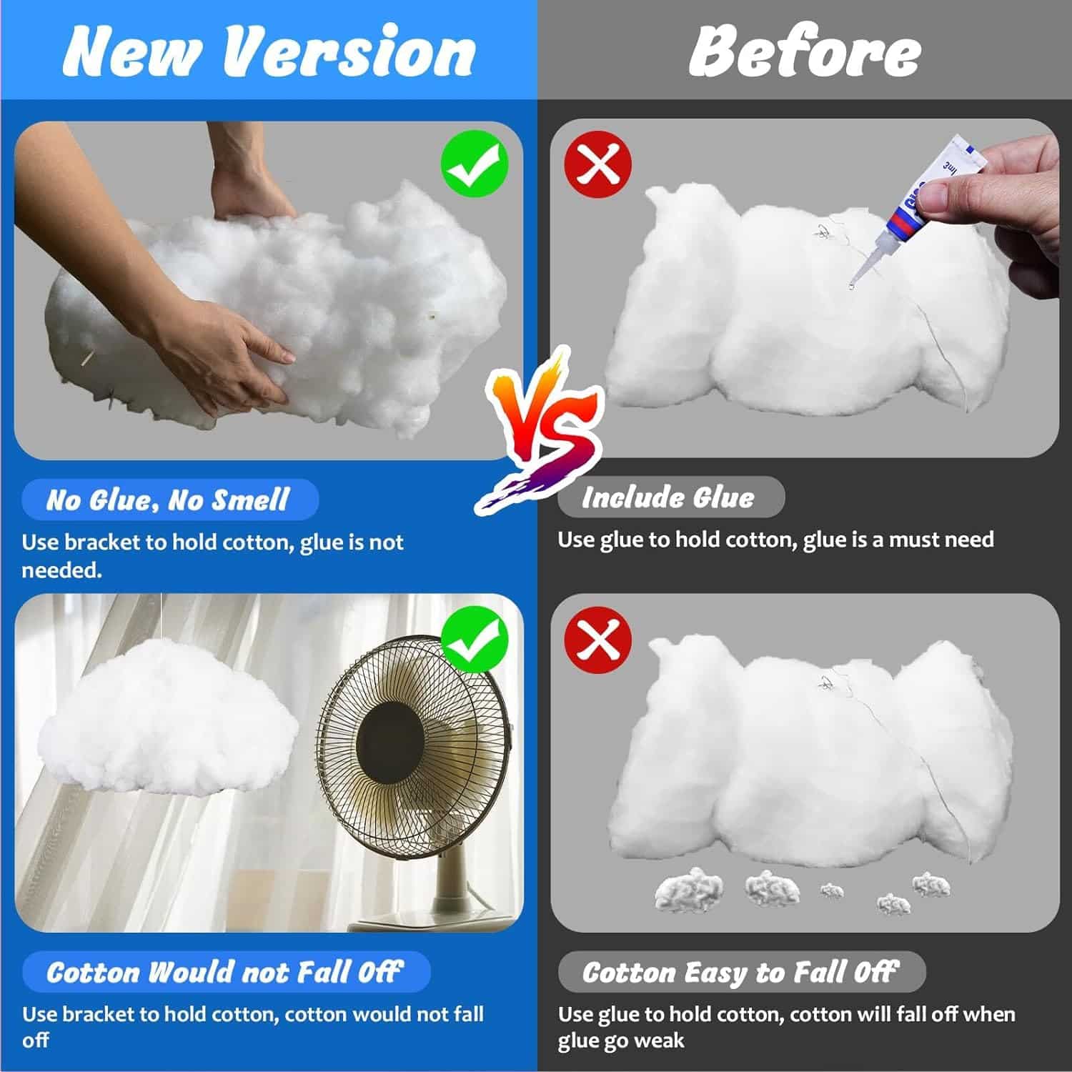 3D Cloud Light DIY, Cloud Lamp Thunderstorm for Bedroom, Music Sync Multi-Color Lightning Changing Led Cloud, App Fluffy Lights Decorations for Ceiling (1 PCS-Adapter)