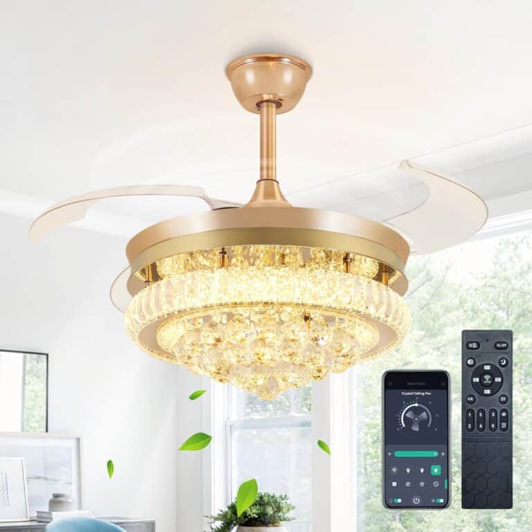 DLLT 42″ Chandelier Crystal Ceiling Fan Review