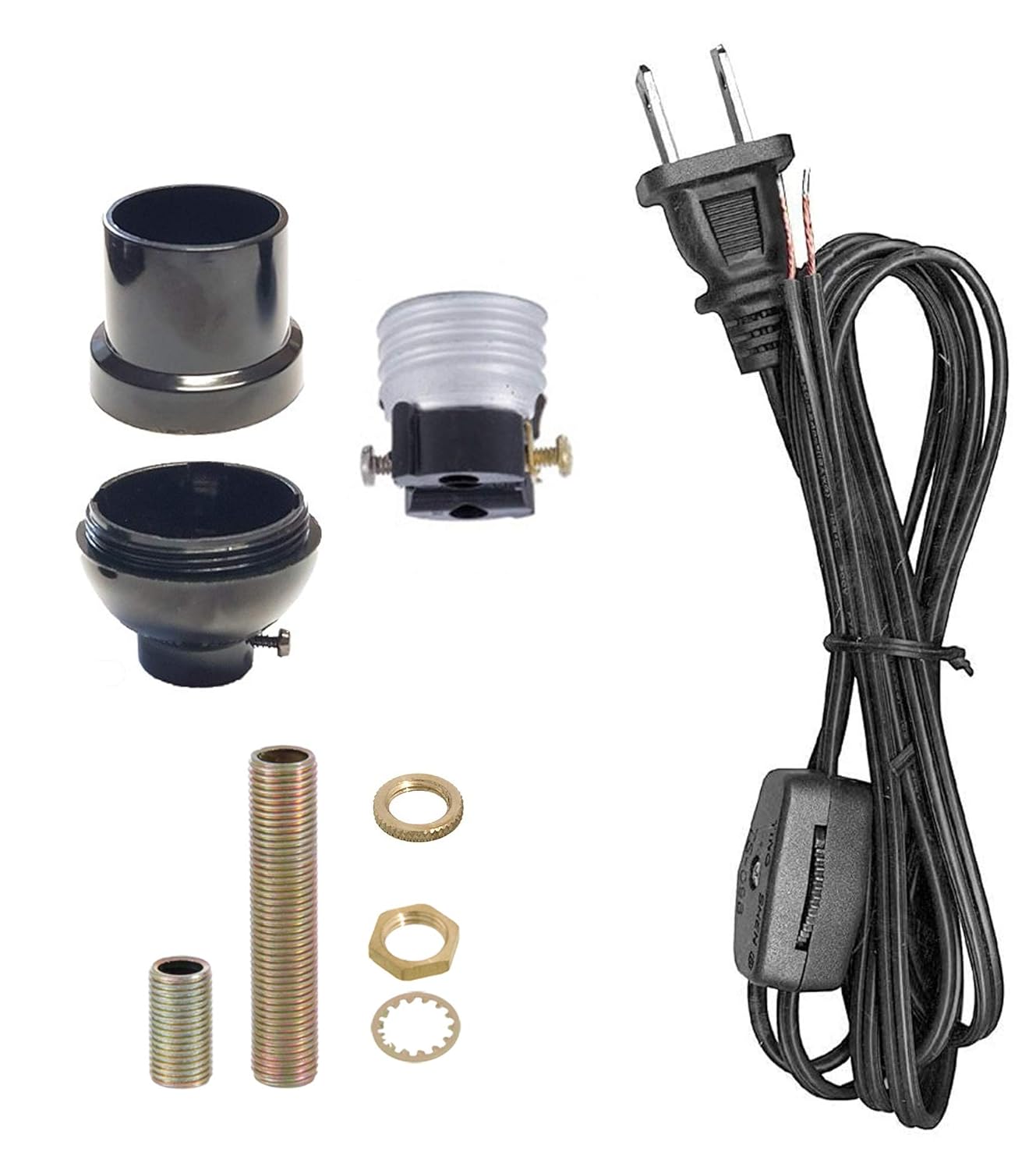 BP Lamp Keyless Table Lamp Wiring Kit with Plastic Socket and Rotary Switch Lamp Cord