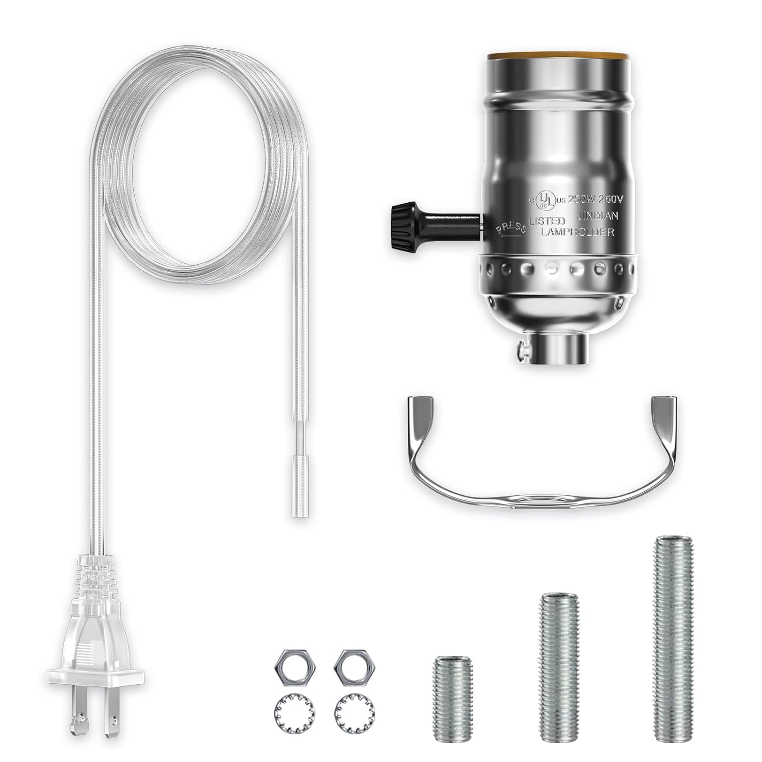 Lamp Kits for Do it Yourself, Lamp Repair kit fpr Table Lamps, Floor Lamp Rewire kit with 2 Way E26 Lamp Socket, 8FT Lamp Cord Replacement, Lamp Replacement Parts Kit for Making a Lamp