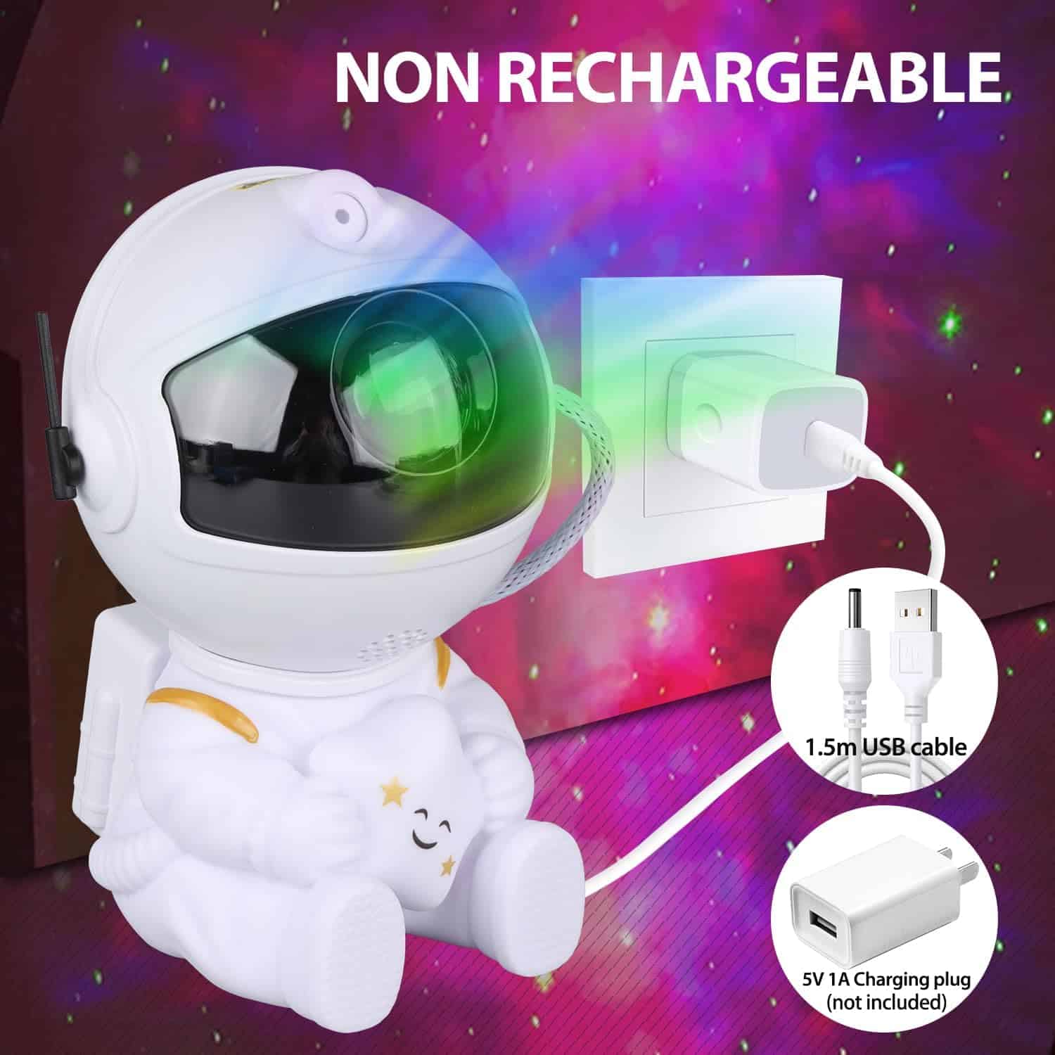 Astronaut Star Projector, Star Projector Galaxy Light for Kids，8 Modes Remote and 270° Adjustable Led Lights for Bedroom, Girls Room Decoration, Home Theater, Ceiling, Timer(Original Black)