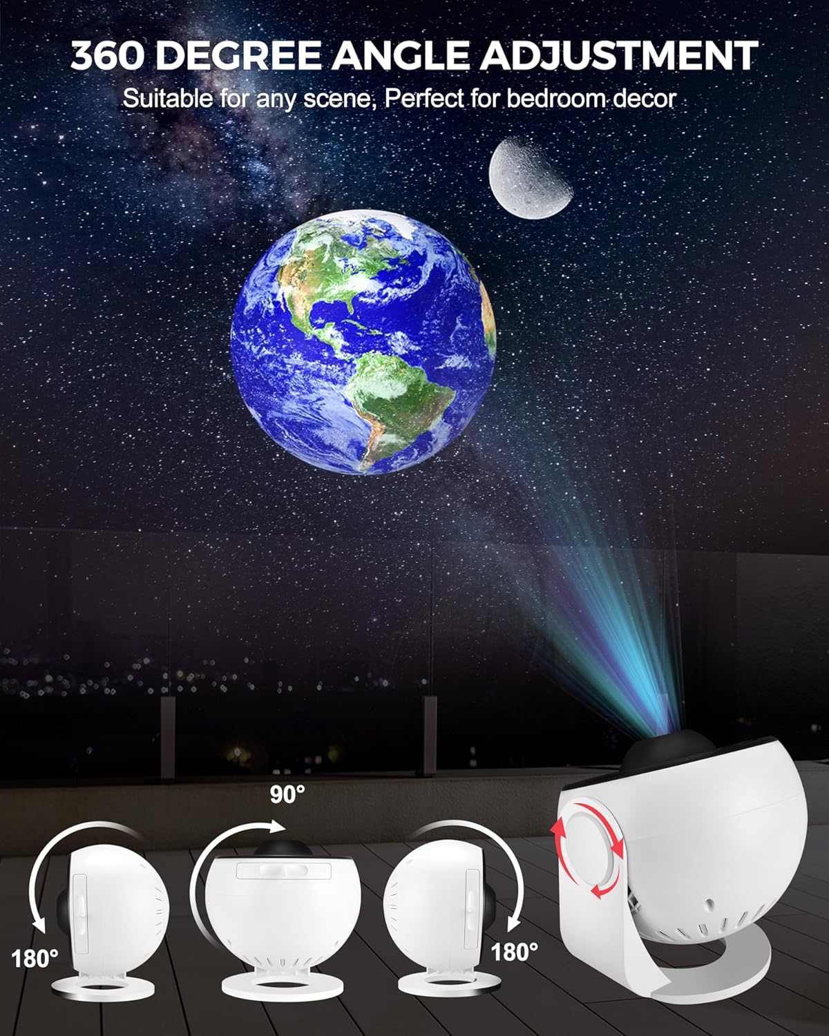 12 in 1 Planetarium Galaxy Projector - Star Projector for Bedroom - 360° Rotating Nebula Projector Lamp,Timed Starry Voyager Night Light Projector for Kids,Home Theater,Ceiling,Room Decoration