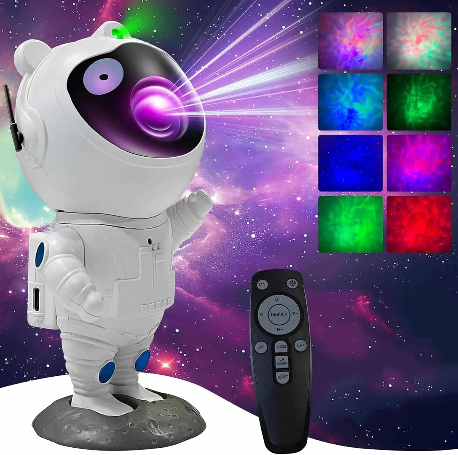 Astronaut Galaxy Projector Space Star Projector Night Light,360° Adjustable Cute Panda Astronaut Galaxy Projector Lights Starry Nebula Ceiling LED Lamp for Bedroom Home Kids Room Decor Aesthetic