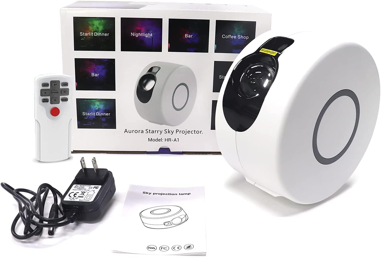 Star Projector, Galaxy Star Projector with Multi-Color Moving LED Nebula for Room Decor for Home Theater, Birthday, Party, Wedding,White