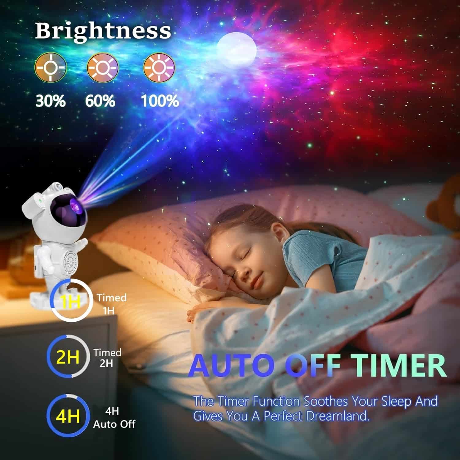 Starry Sky Projector Night Light - Astronaut Projector Galaxy,Bluetooth Speaker,Starry Nebula Ceiling LED Lamp with Timer,Room Decor Aesthetic,for Christmas,Birthdays,Kids,Adults