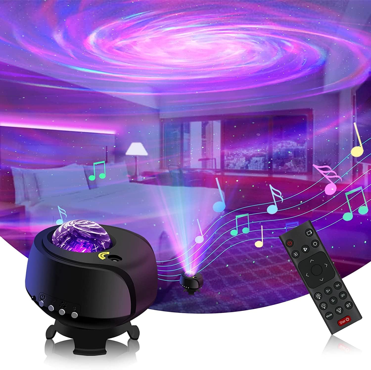 The Largest Coverage Area Galaxy Lights Projector, Star Projector, with Changing Nebula and Galaxy Shapes Galaxy Night Light