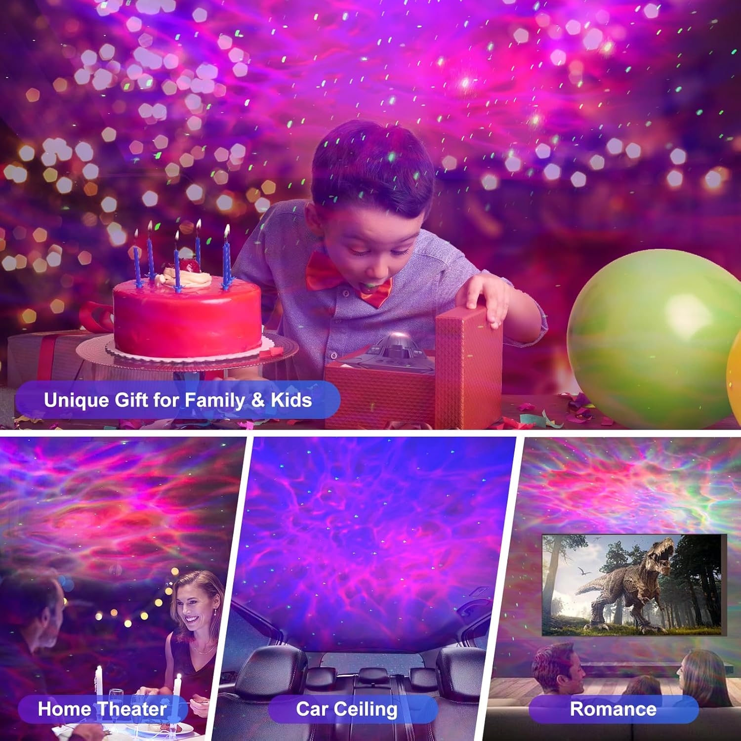 UFO Galaxy Projector, LED Lights for Bedroom, Star Projector, Night Light for Kids and Adults, Starry Nebula Ceiling LED Lamp, Room Decor Aesthetic, Gifts for Christmas, Birthdays, Valentines Day