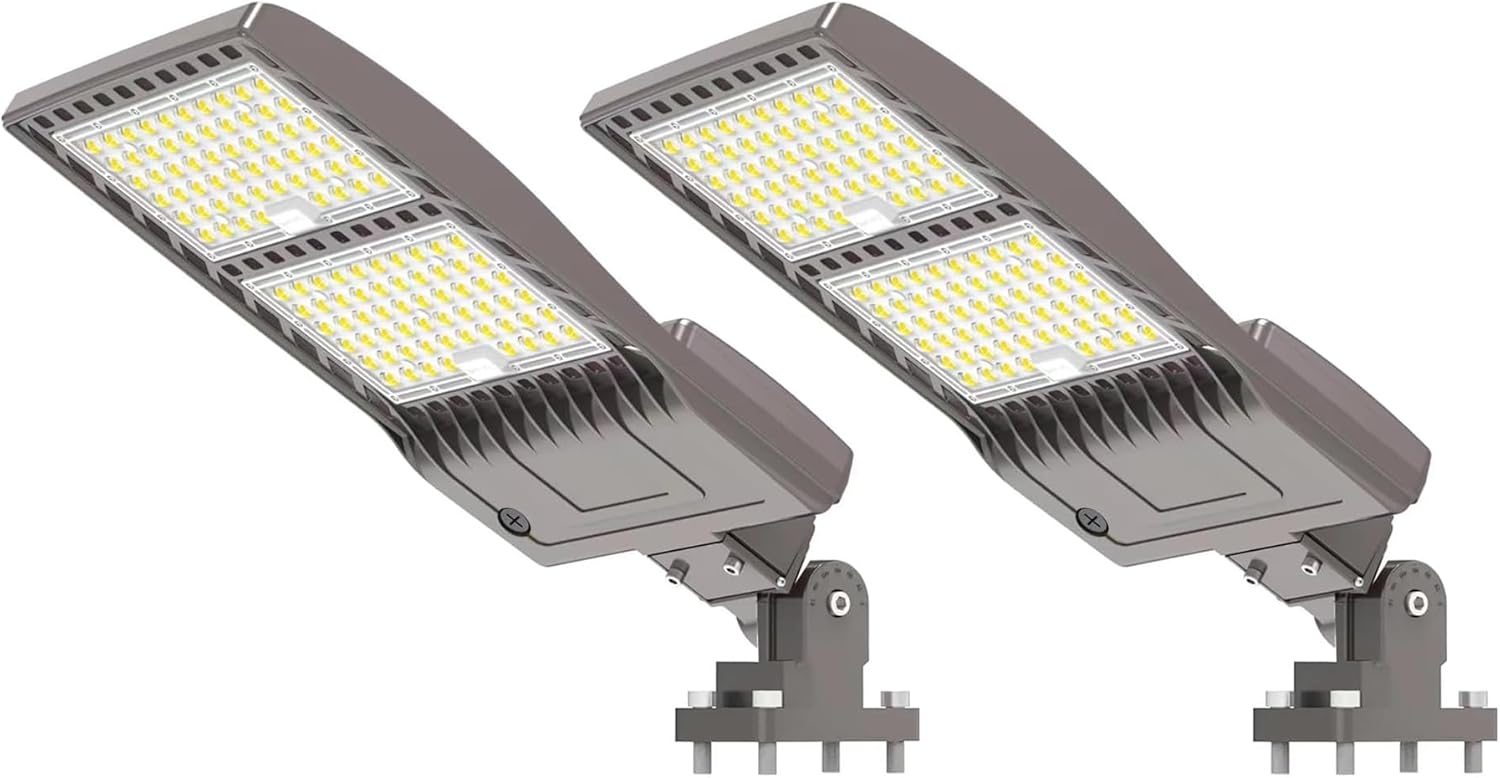2Pack 400W LED Parking Lot Light 56000 Lumen, UL DLC Parking lot Flood Lights Arm Mount, Street Area Light IP65 5000K Waterproof 100-277VAC Input, Stadium Lights Outdoor LED, LED Pole Light Outdoor