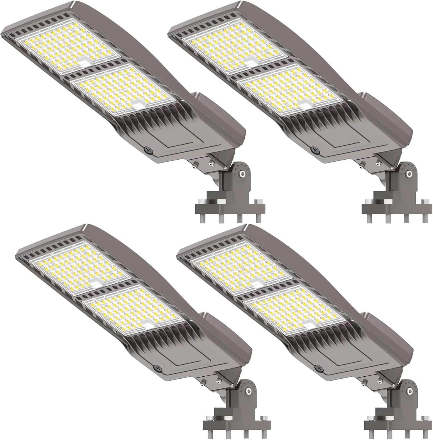 4Pack 400W LED Parking Lot Light 56000 Lumen, UL DLC Parking lot Flood Lights Arm Mount, Street Area Light IP65 5000K Waterproof 100-277VAC Input, Stadium Lights Outdoor LED, LED Pole Light Outdoor