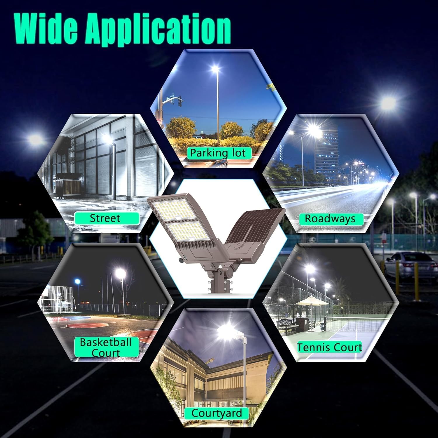 10Pack 400W LED Parking Lot Light Dusk to Dawn 56,000LM, DLC ETL Listed Industrial Grade LED Shoebox Parking Pole Light 5000K IP65 Waterproof 100-277VAC Outdoor Commercial Area Lighting w/Slip Fitter