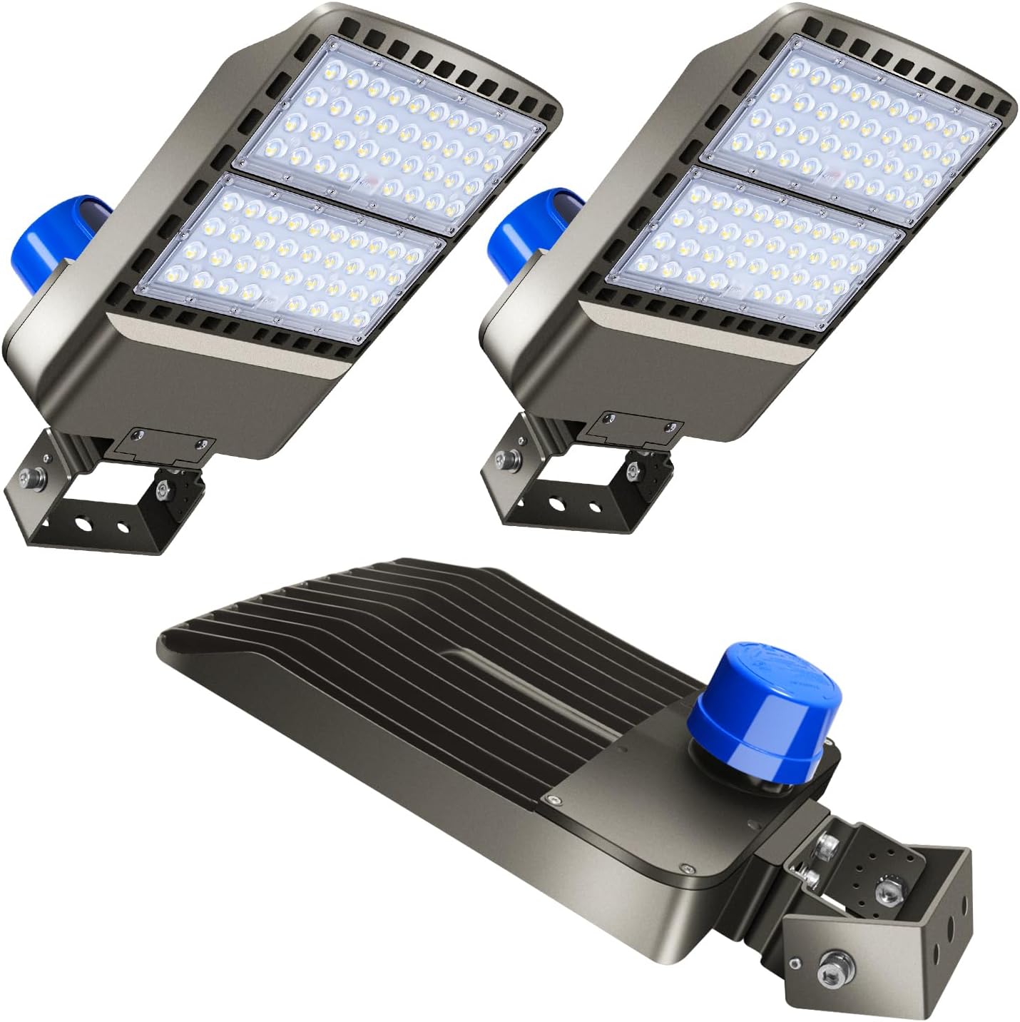 300W LED Parking Lot Light Outdoor 45000LM Bright Dusk to Dawn FloodLights for Street 5500K 100-277V Commercial Security IP65 Waterproof Exterior Lighting Yard Driveway Garage Park 3 Pack