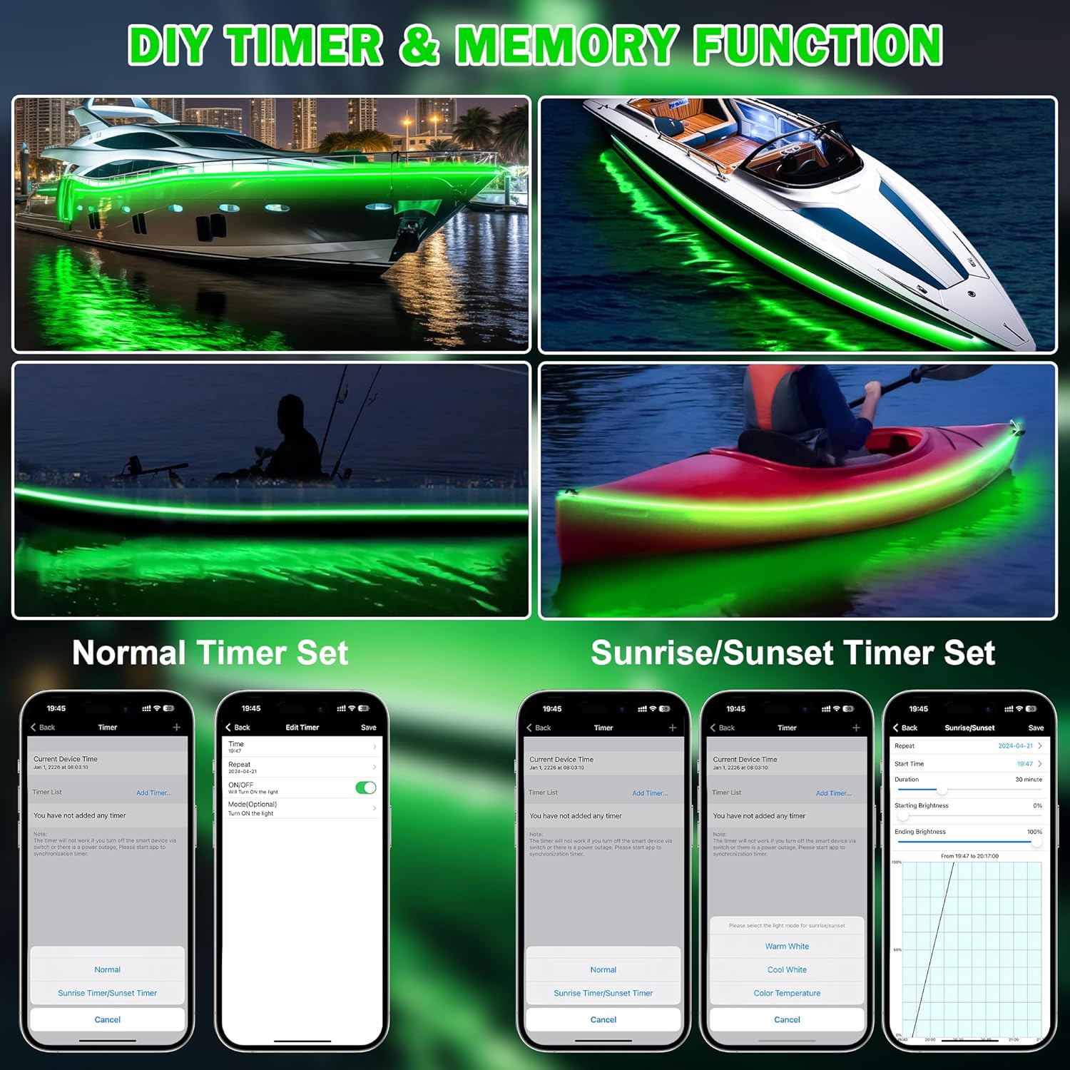 50FT Waterproof Marine LED Strip Lights with Remote, Pontoon Boat Lights App Control, 12V Interior LED Blue Strip Lights for Boat, Night Fishing Lighting for Kayaks, Jon Boats, Decks and Bass boat