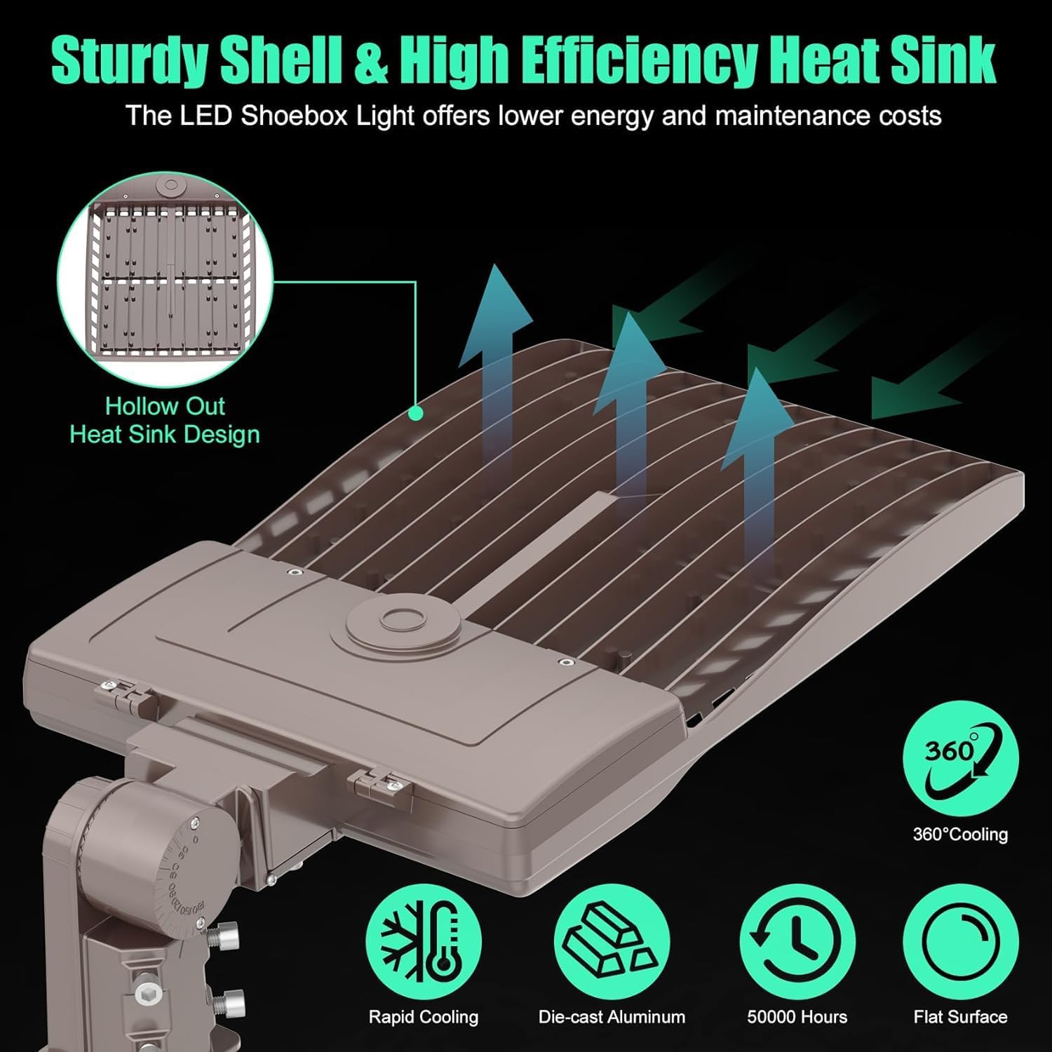 BBESTLED 4 Pack 400W LED Parking Lot Light 56,000LM, DLC UL Listed Industrial Grade LED Shoebox Parking Pole Light 5000K IP65 Waterproof Outdoor Street Light with Slip Fitter 110V 120V